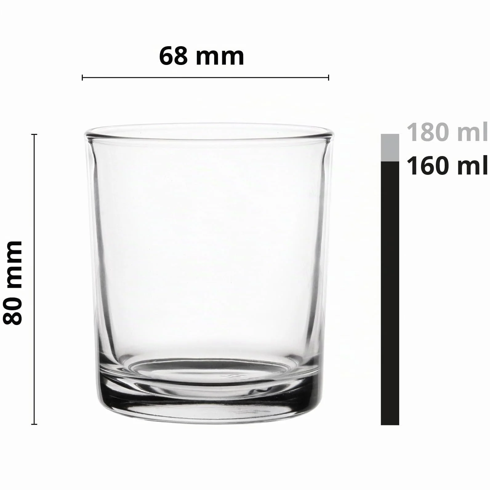 Glasmark KROSNO Bicchiere da acqua Basso 160 ml Vetro robusto lavabile in lavastoviglie