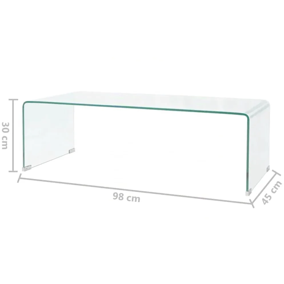 vidaXL Salontafel 98x45x30 cm gehard glas transparant