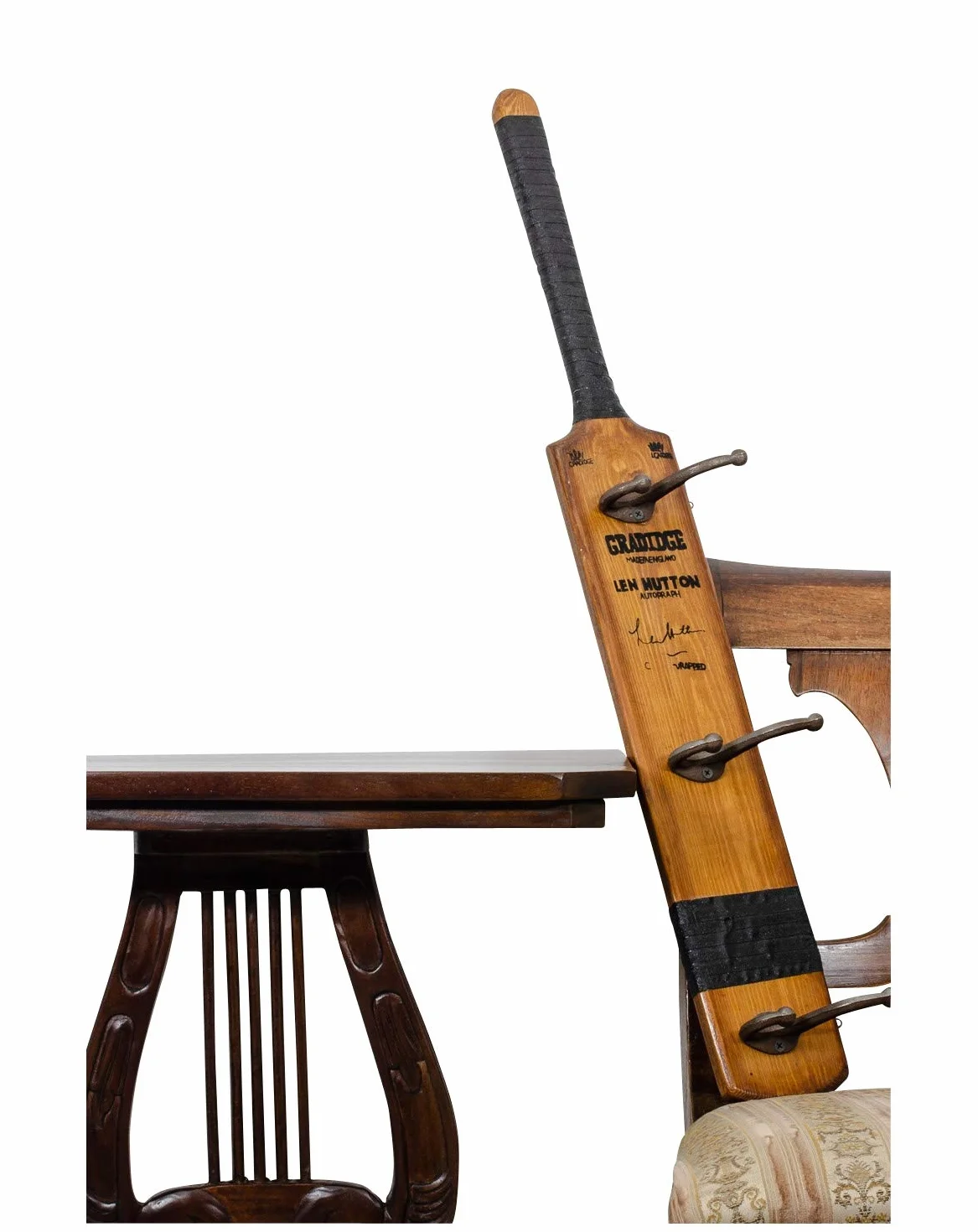 Mazza da Cricket Guardaroba Attaccapanni Ferro Legno Stile Antico