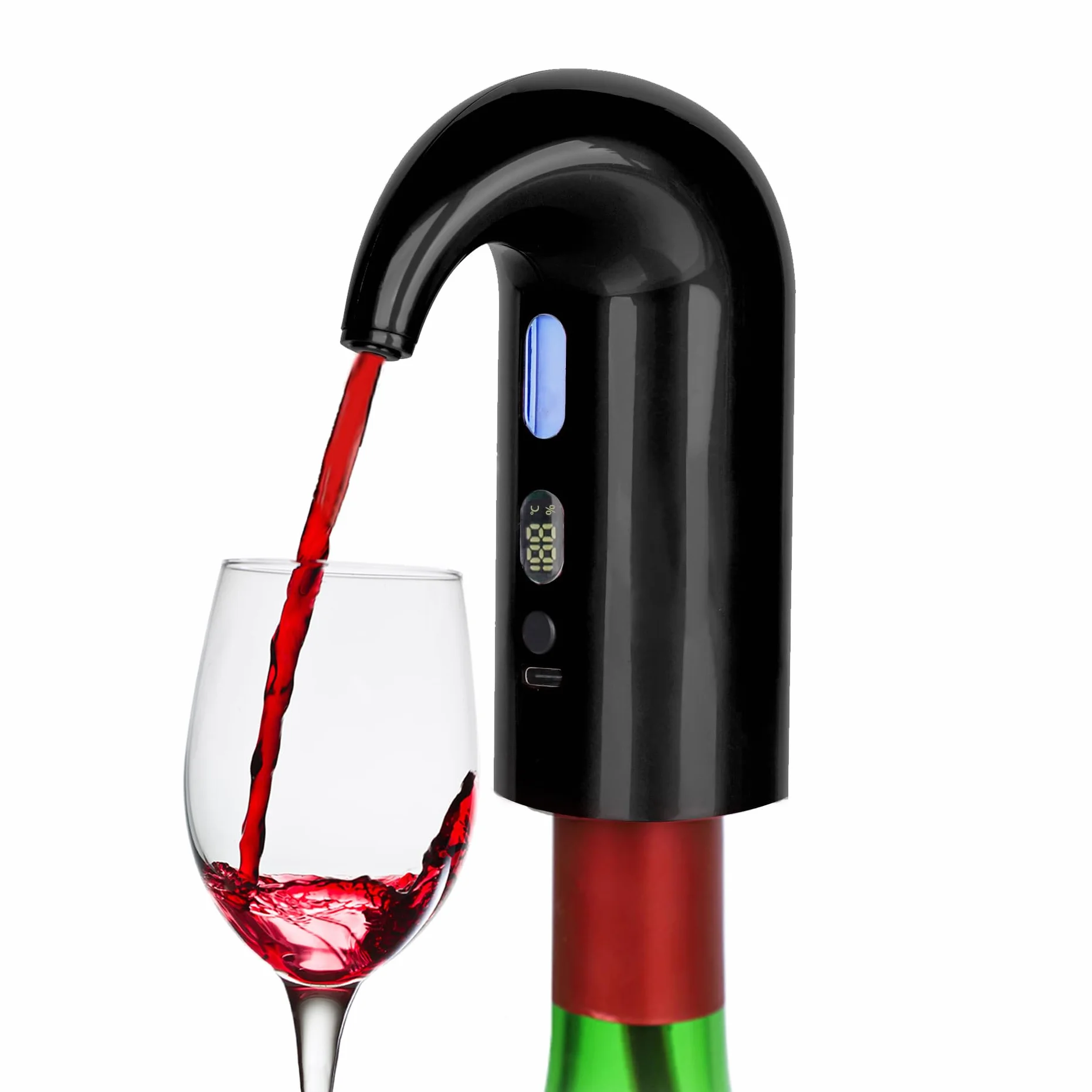 Aeratore Elettrico per Vino Versatore, Decanter Portatile One-Touch Ricaricabile