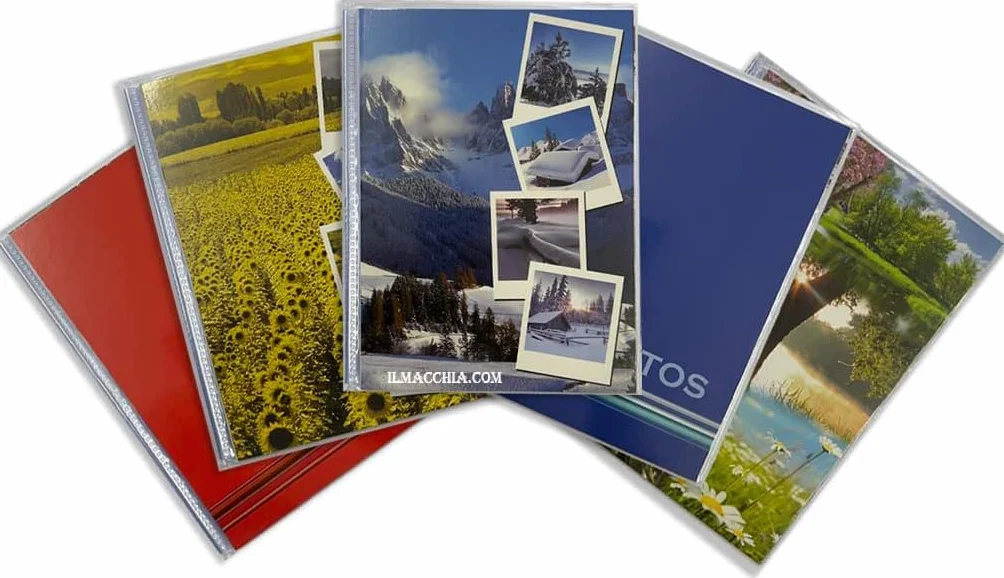Foto Album a tasche 10x15 con copertina morbida personalizzabile Albumini Fotografici Salvaspazio da 20 bustine - 40 fotografie per Portafoto (Set di 5 album totale 200 foto)