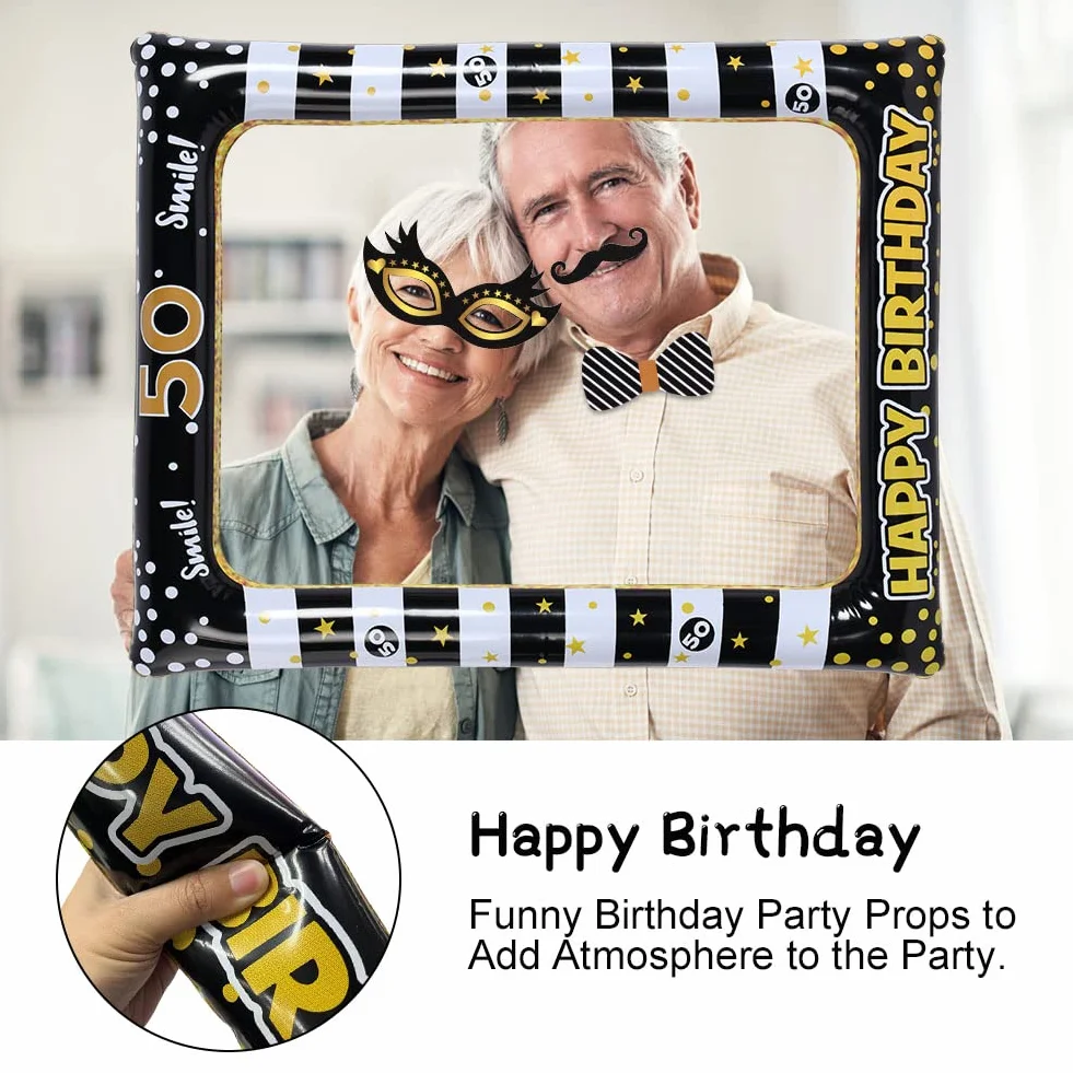 Flintronic Photo Booth Compleanno Accessori, Gadget 50 Anni Fai da Te
