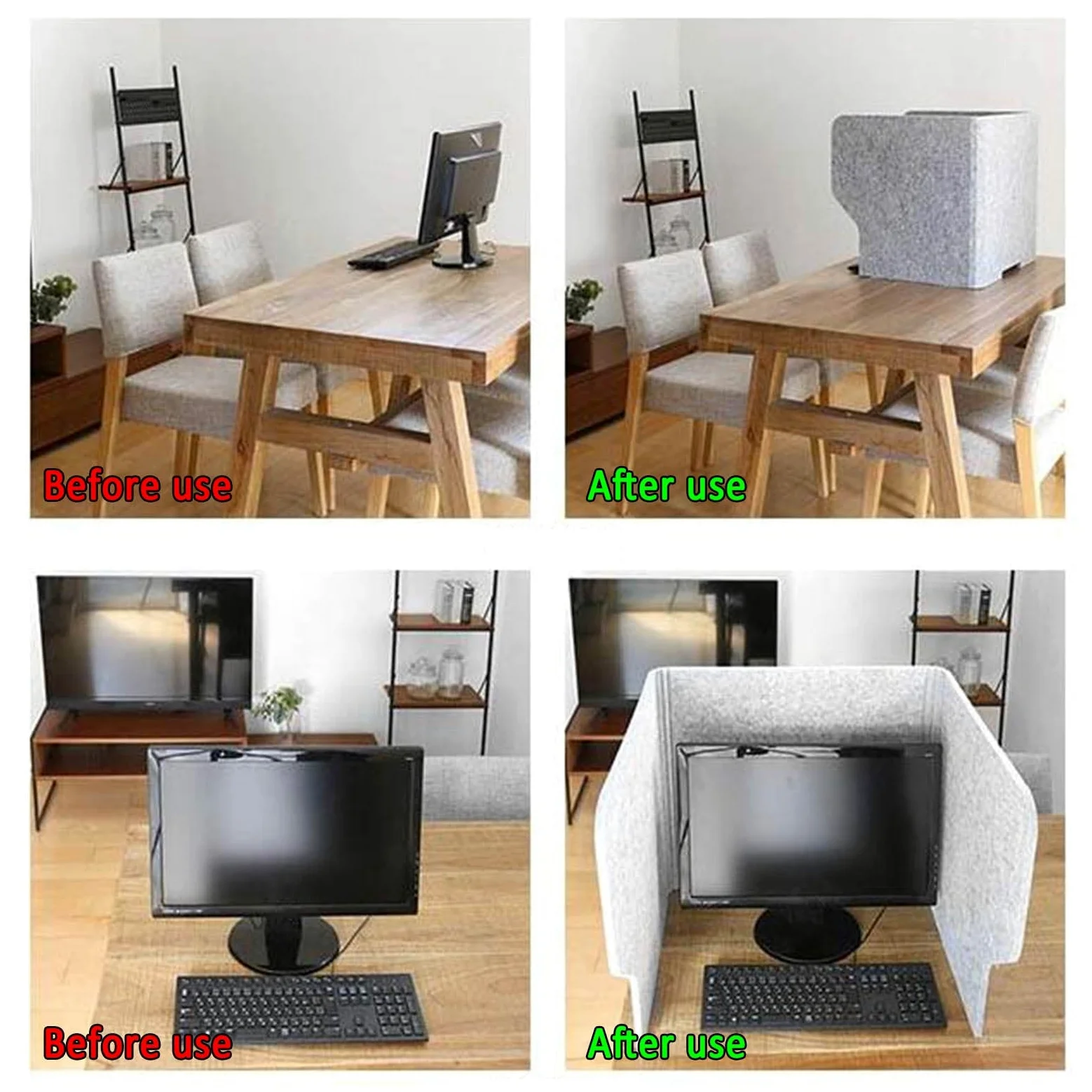 Divisorio Acustico per scrivania, Parete divisoria insonorizzata autoportante per Scuola e Ufficio, Piano di Lavoro fonoassorbente con 4 Clip, Pieghevole e Portatile, per isolare i