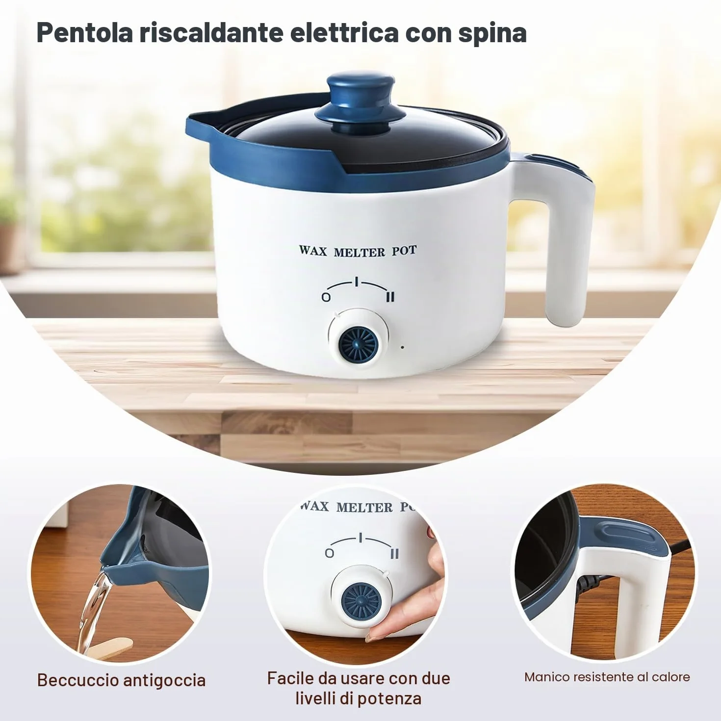 LINGQIAN Pentola Elettrica per Fusione Cera, 1,5 l, Sciogli Cera per Candele Professionale