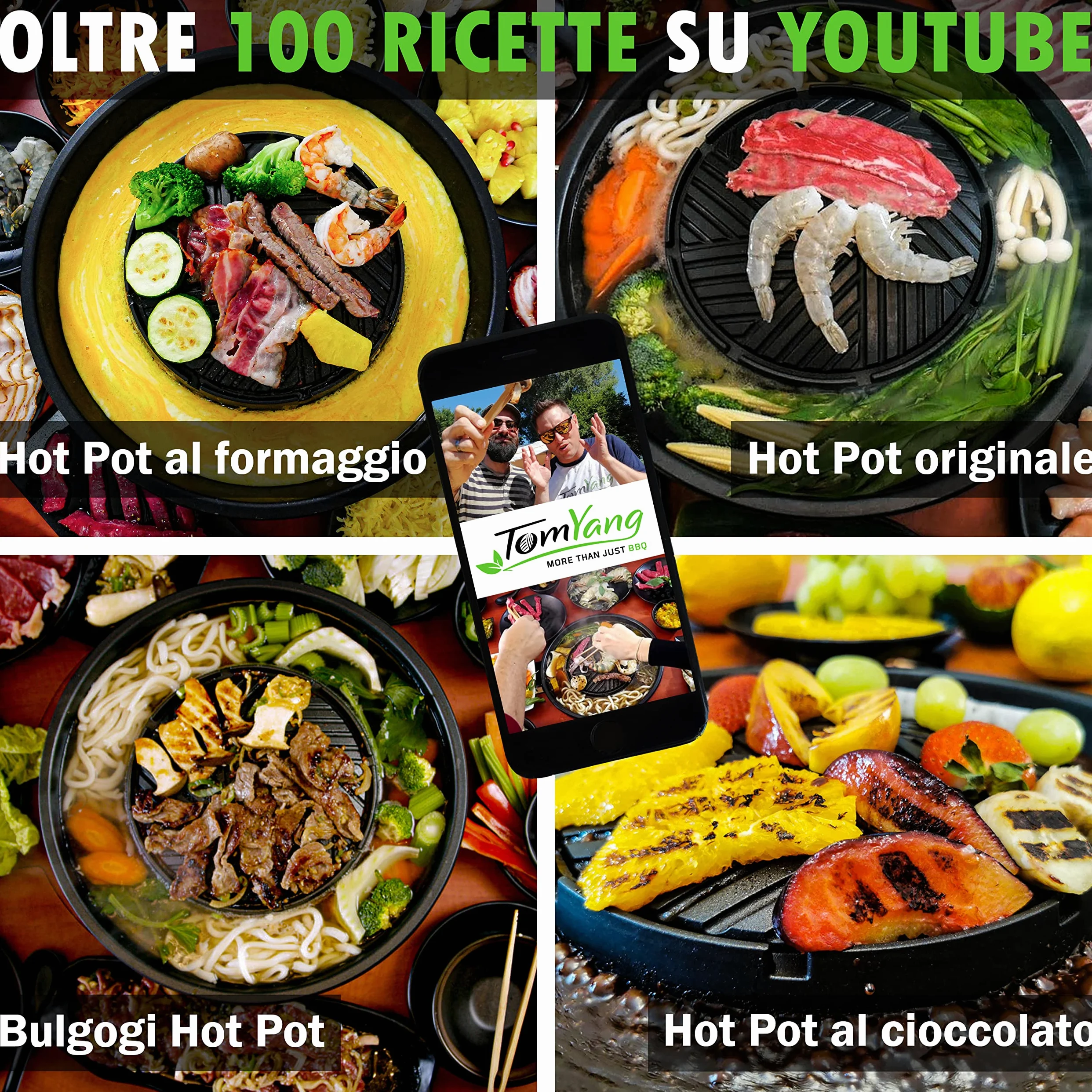 TomYang Hot Pot – Il Grill Thailandese Originale, Progettato in Germania, Rivestimento Antiaderente Svizzero, oltre 100 Video Tutorial e Ricette. Korean BBQ, Hotpot, Pentola Mookata Thai Hot Pot