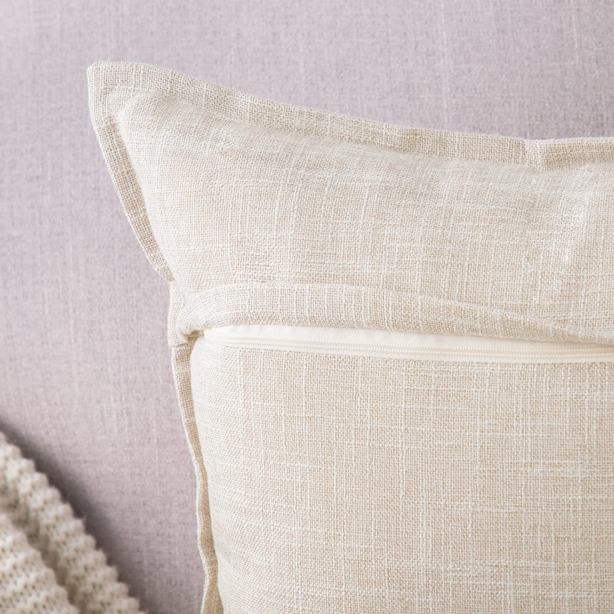 Madizz Copricuscini Decorativi in Poliestere 40x40 cm Beige Chiaro 2 Pezzi