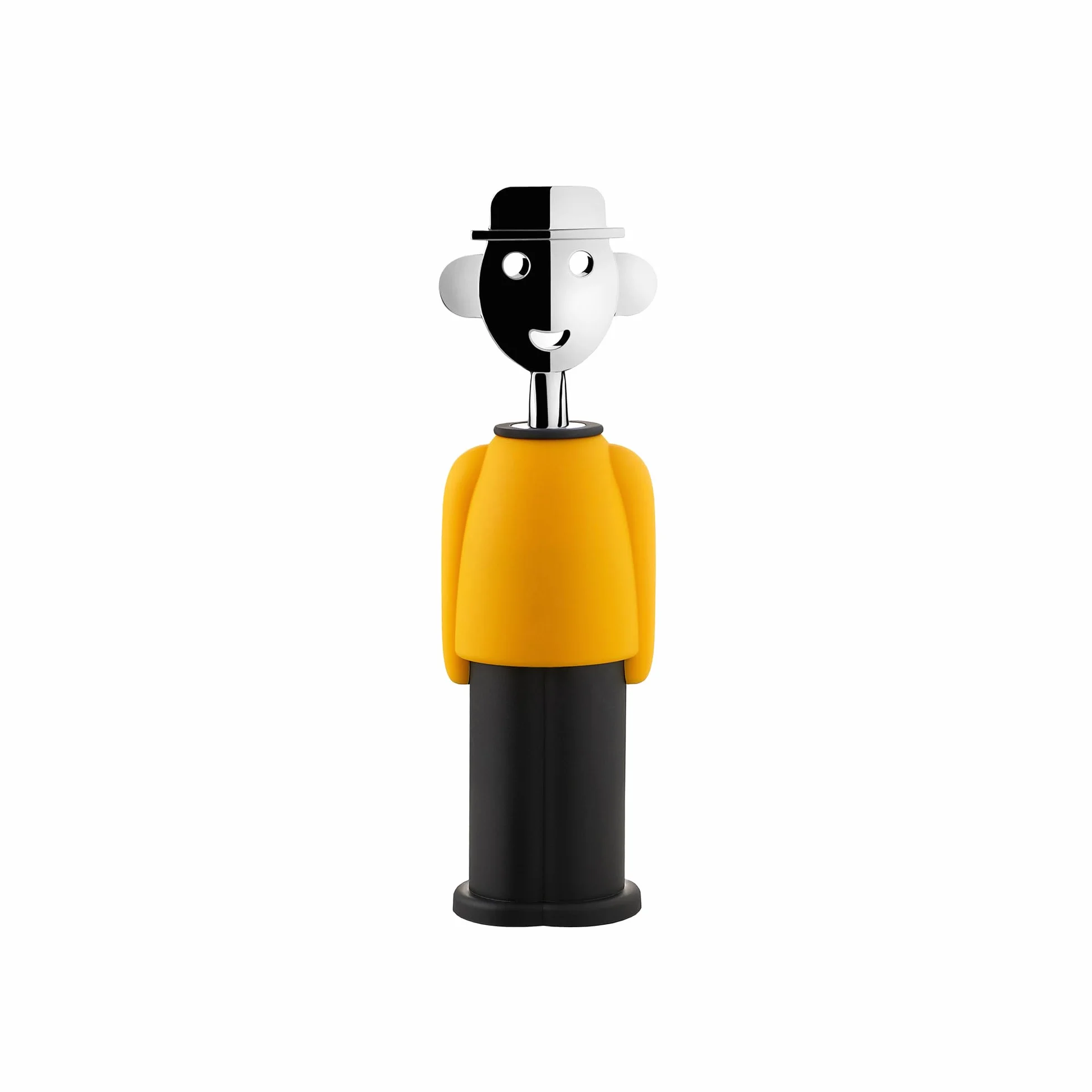 Alessi Alessandro M. AM23 YB Cavatappi di Design, in Resina Termoplastica e Zama Cromata, Giallo e Nero