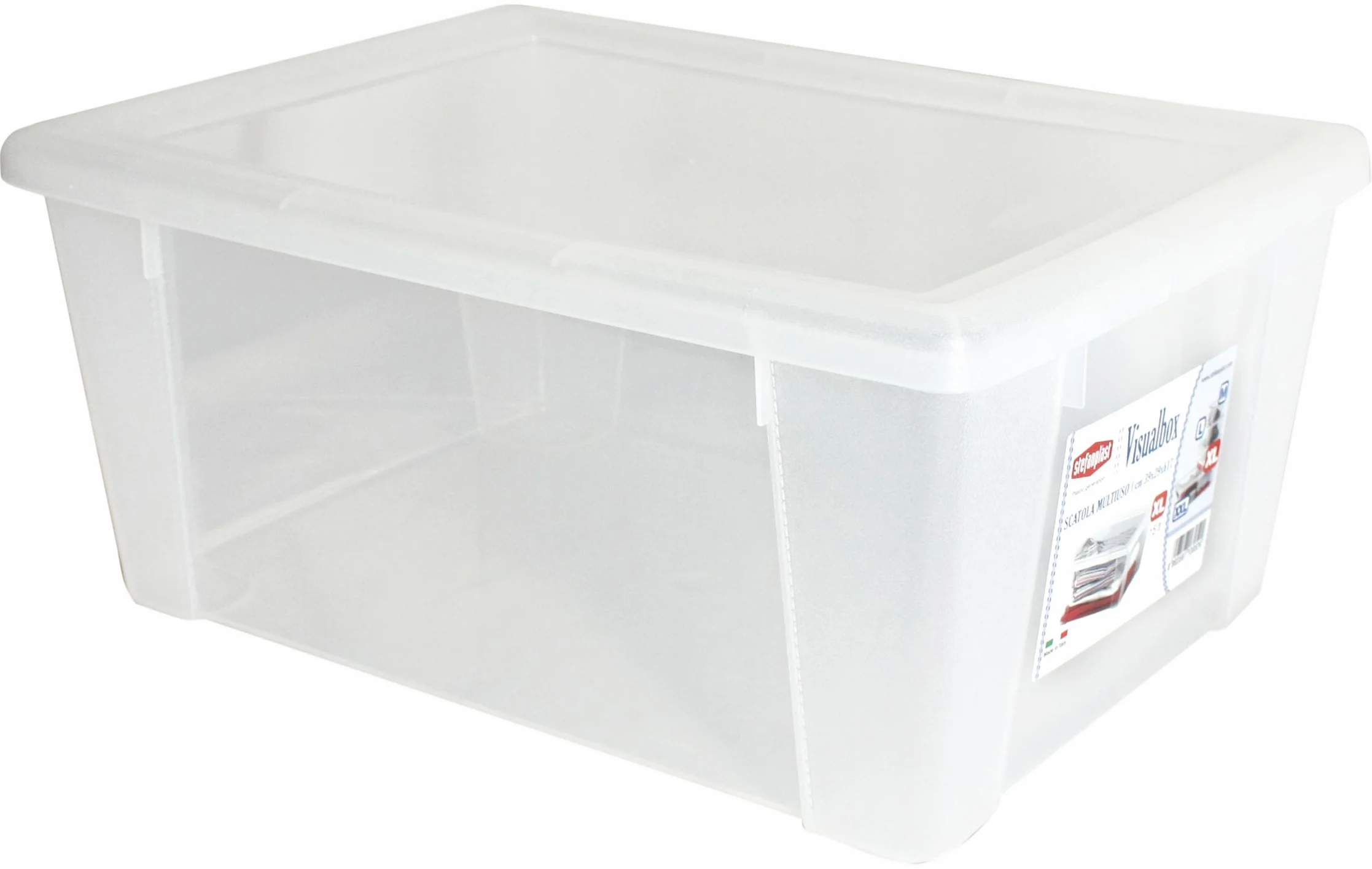 Stefanplast Visualbox Scatola Multiuso con Chiusura a scatto Trasparente XL 39x29x17 cm
