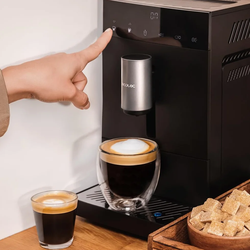 Cecotec Macchina da Caffè Superautomatica Cremmaet Compact. 1450W, Superautomatica, 19 Bar, Thermoblock, Serbatoio Caffè 150g, Serbatoio Acqua 1,1L, Pulizia Automatica