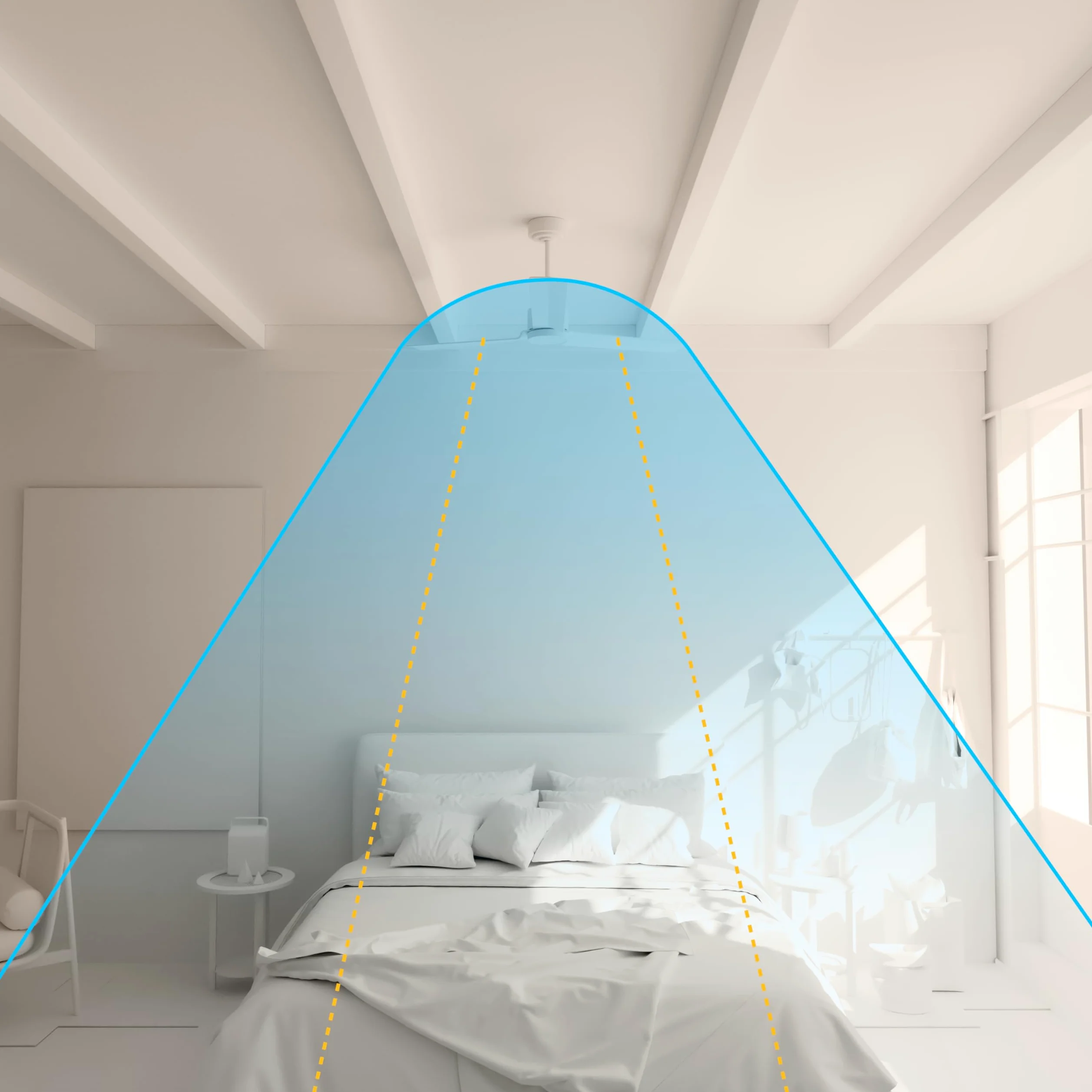 Sulion - Ventilatore da soffitto con luce silenziosa e leggera, potente motore DC, 6 velocità, timer, estate/inverno, luce LED dimmerabile CCT, installazione rapida