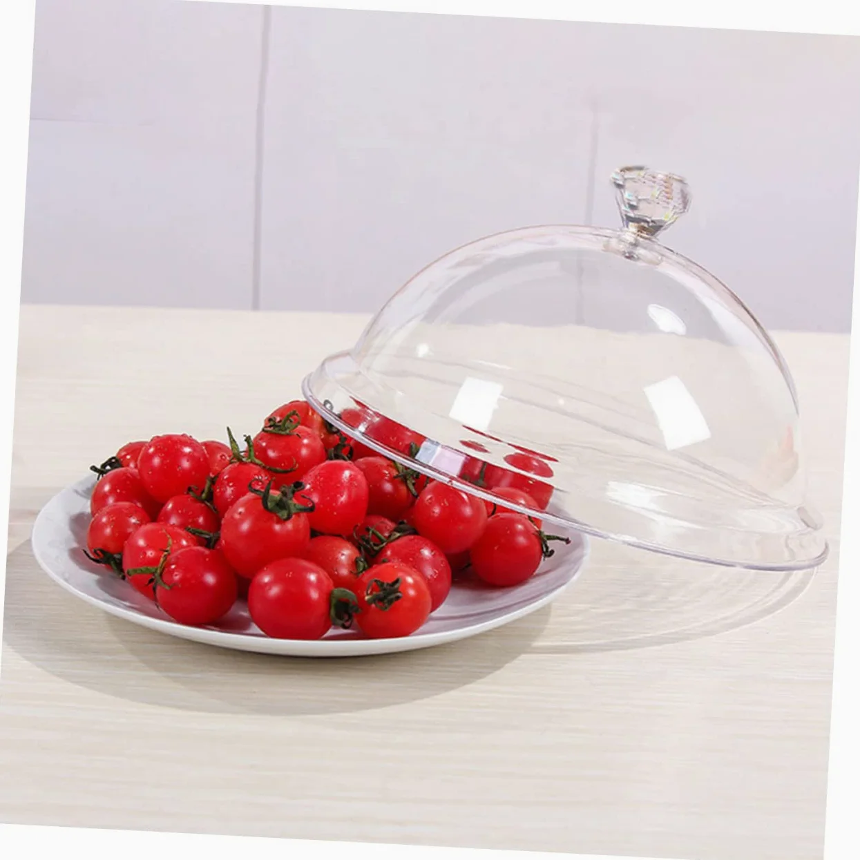 Piatto Rotondo da 30 cm per riporre Snack con Coperchio Antipolvere da 12 Pollici, Vassoio Multifunzionale per Frutta e Dolci, per Uso Domestico e per Matrimoni