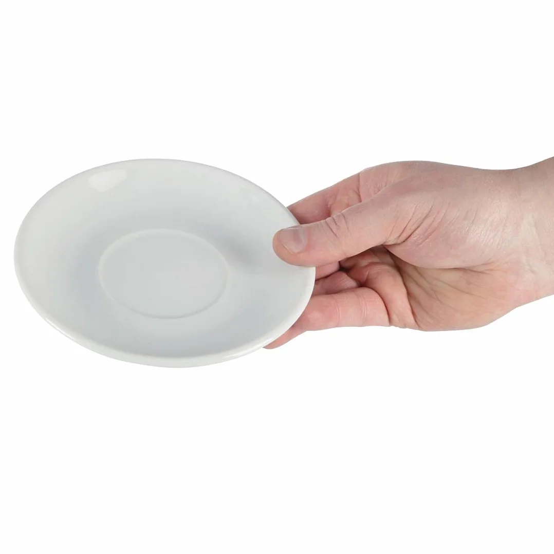 Olympia Athena CC202 - Piattini da 145 mm, in porcellana bianca, adatti per tazze CC201, GG870 e CC200, resistenti alle scheggiature, adatti per microonde e lavastoviglie, confezione da 24