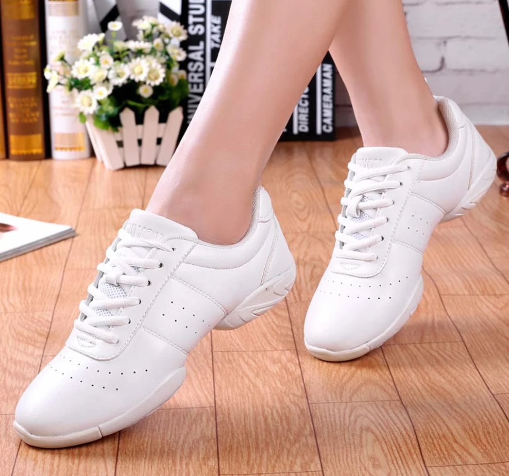 Scarpe da ballo donna con lacci bianco 38 EU per palestra sport aerobica