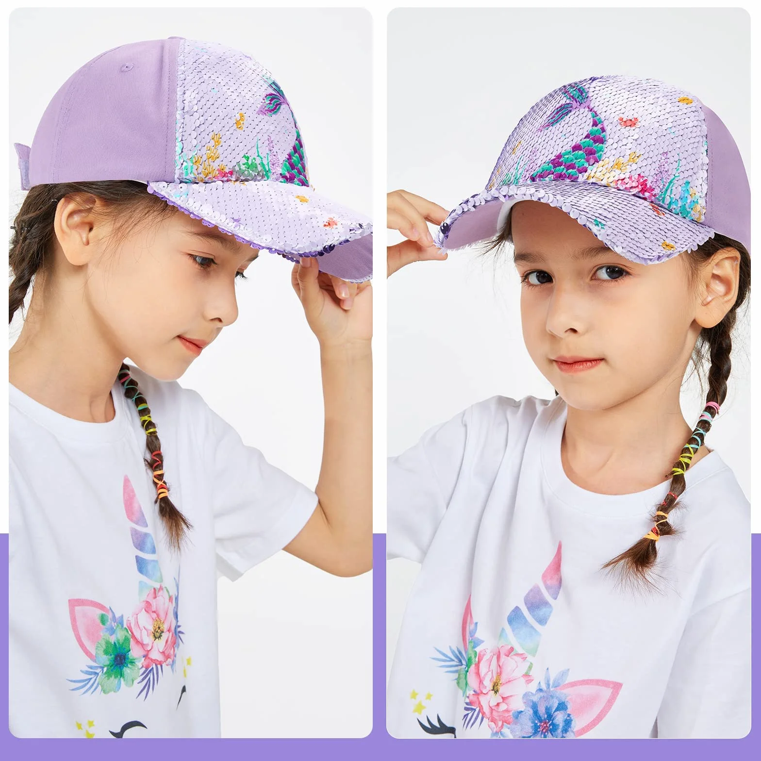 WAWSAM Berretto da Baseball per Ragazze Berretto da Camionista per Bambini in Cotone Berretto con Snapback