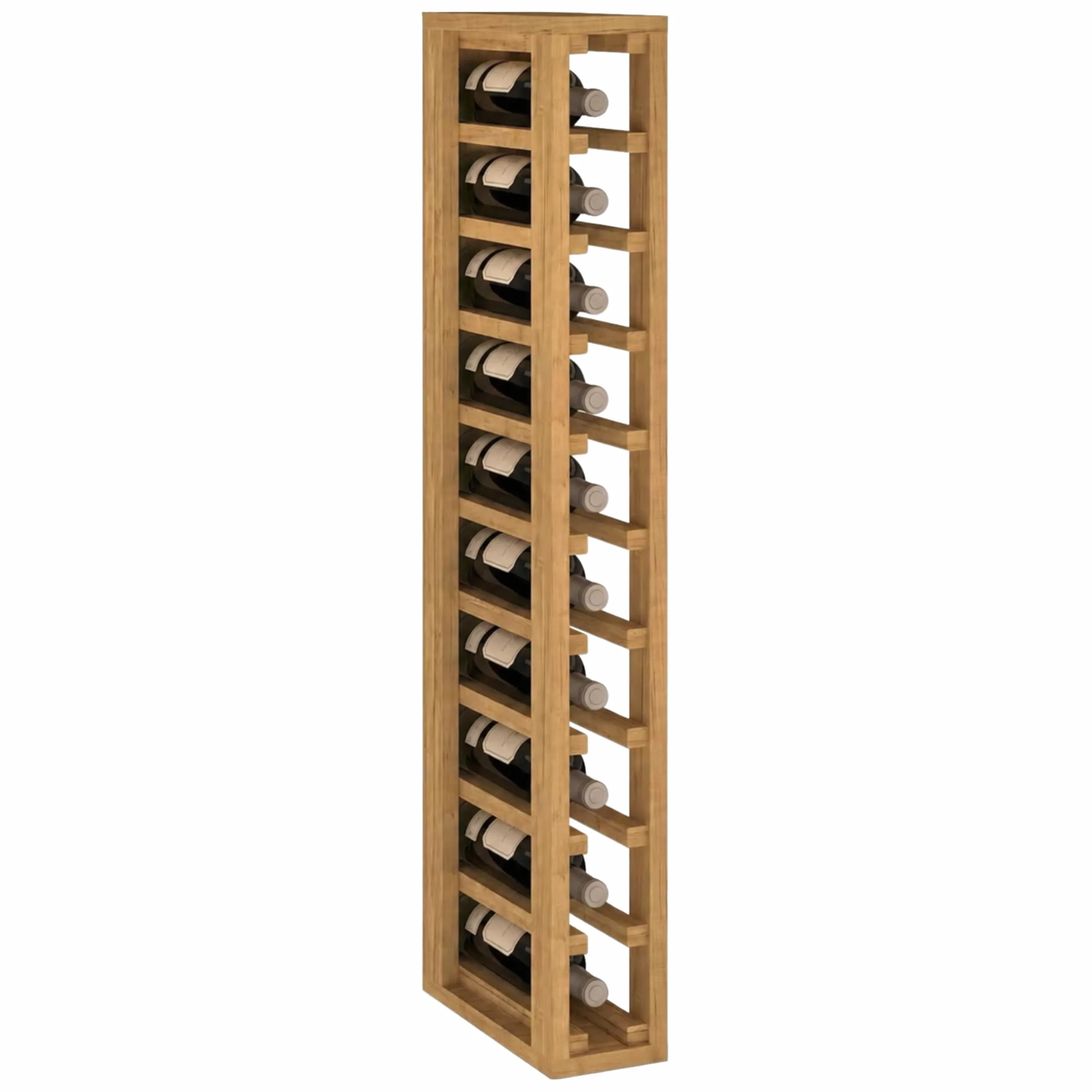 Portabottiglie in legno di quercia, 12 x 32 x 105 cm