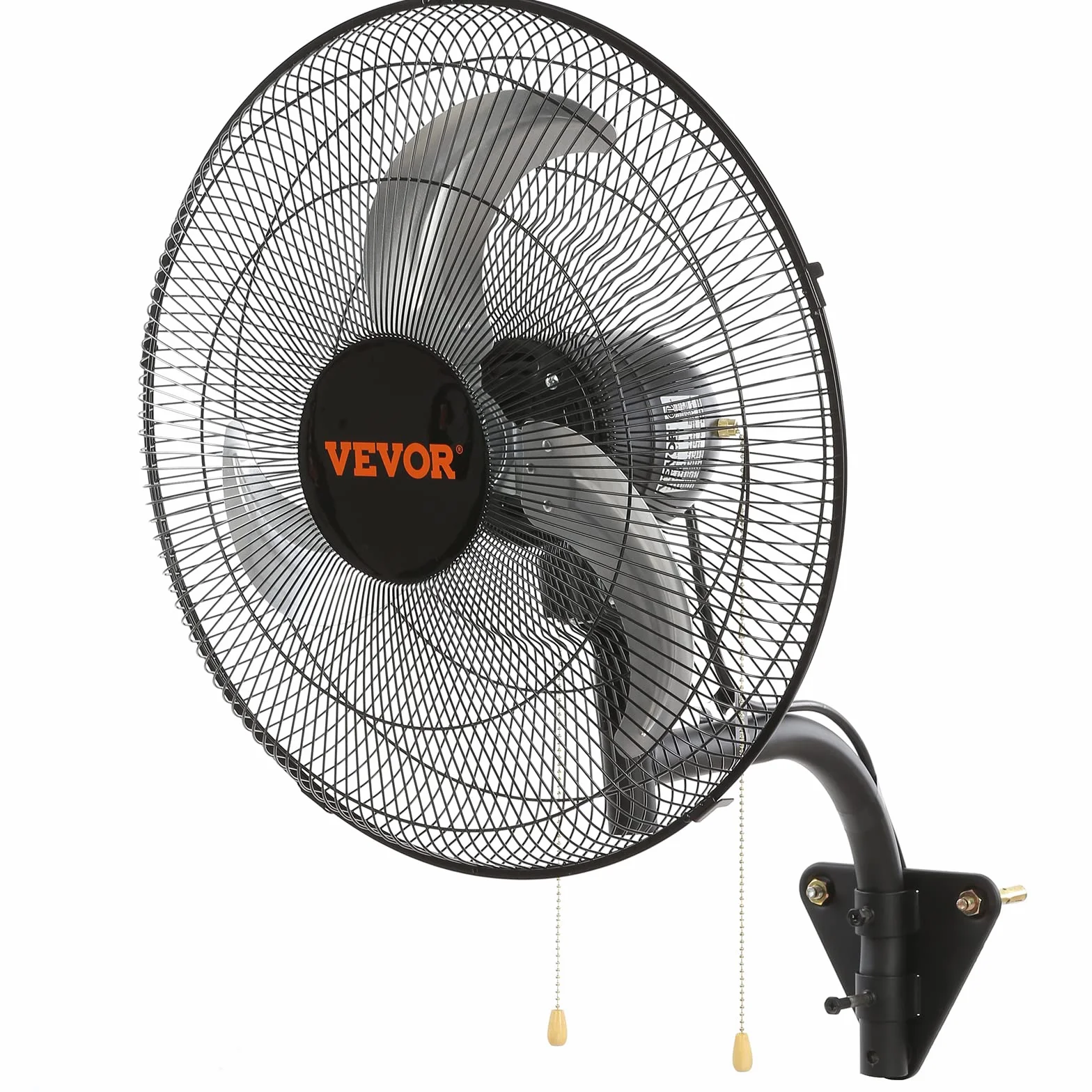 VEVOR Ventilatore da Parete, 51 cm 3 Velocità ad Alta Velocità, Ventilatore da Parete Industriale Oscillante 73 W Commerciale o Residenziale per Magazzino, Serra, Officina, Patio, Cantina, Nero