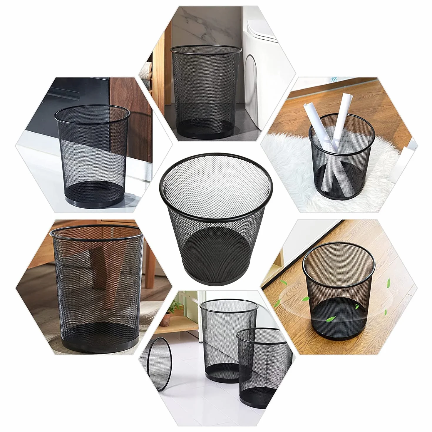 Cestino ufficio metallo 9 l nero