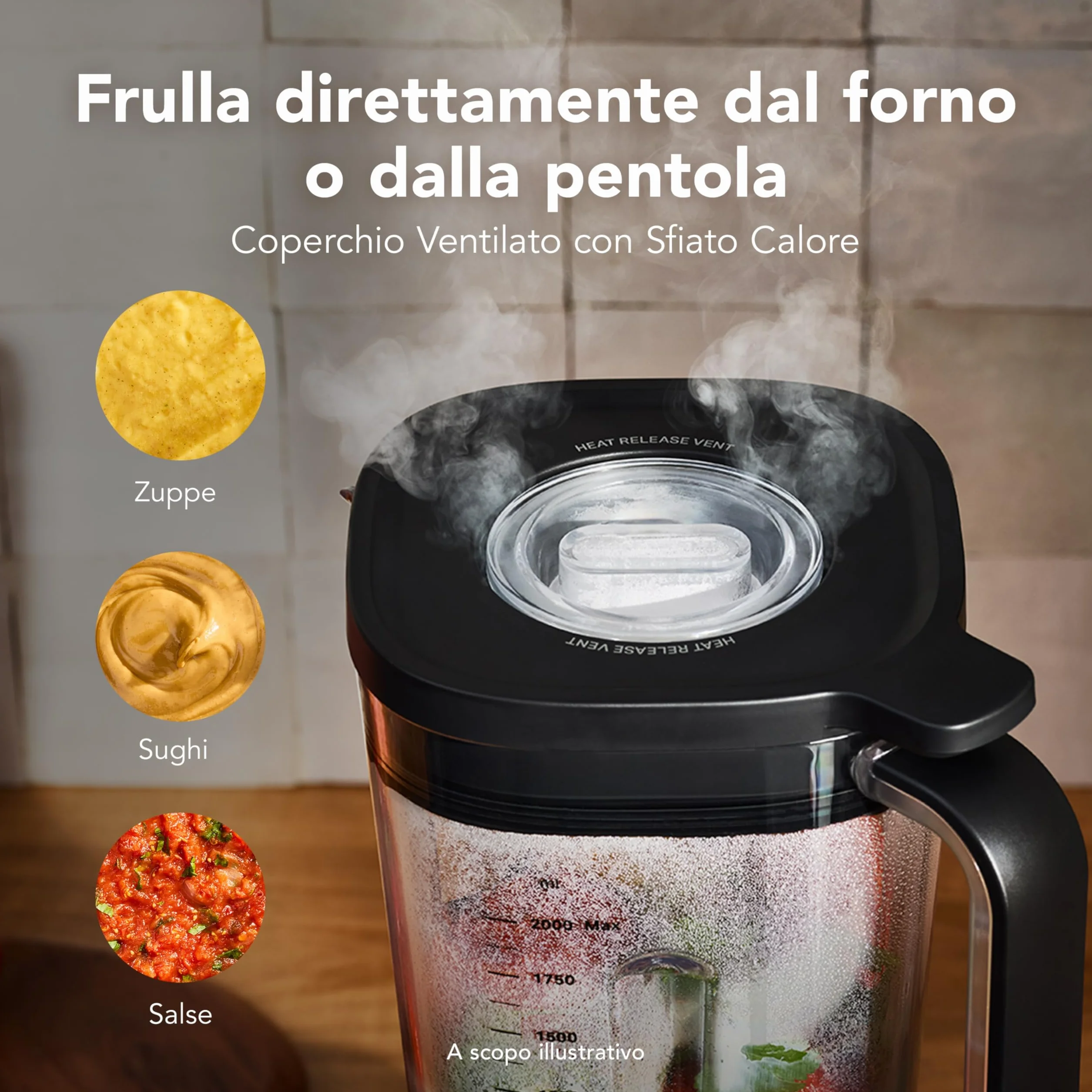 KitchenAid 5KSB20723EBM Frullatore Pure Power, Motore Potente con Caraffa da 2L Senza BPA, 10 Velocità, Programmi Tritaghiaccio e Smoothie, Lame Asimmetriche Inox, Nero Opaco