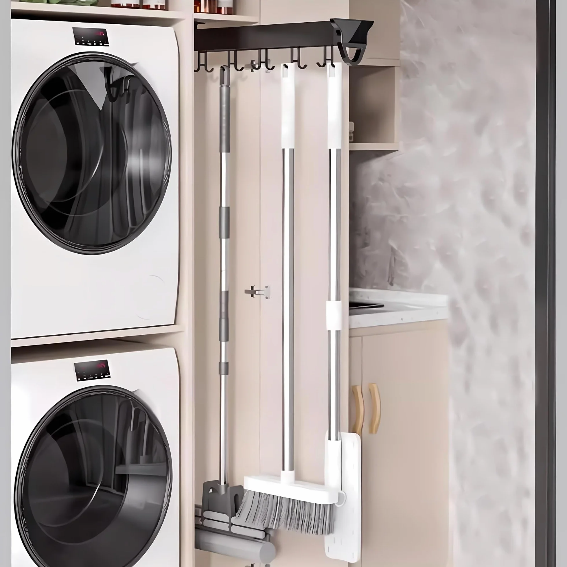 Porta Scope Armadio, Scivolo Multifunzionale Ganci Per Scope Da Muro, Portaoggetti Da Garage Sospeso Per Cucina/armadio/casa/armadio/guardaroba (Size : 36cm/14.17inch)