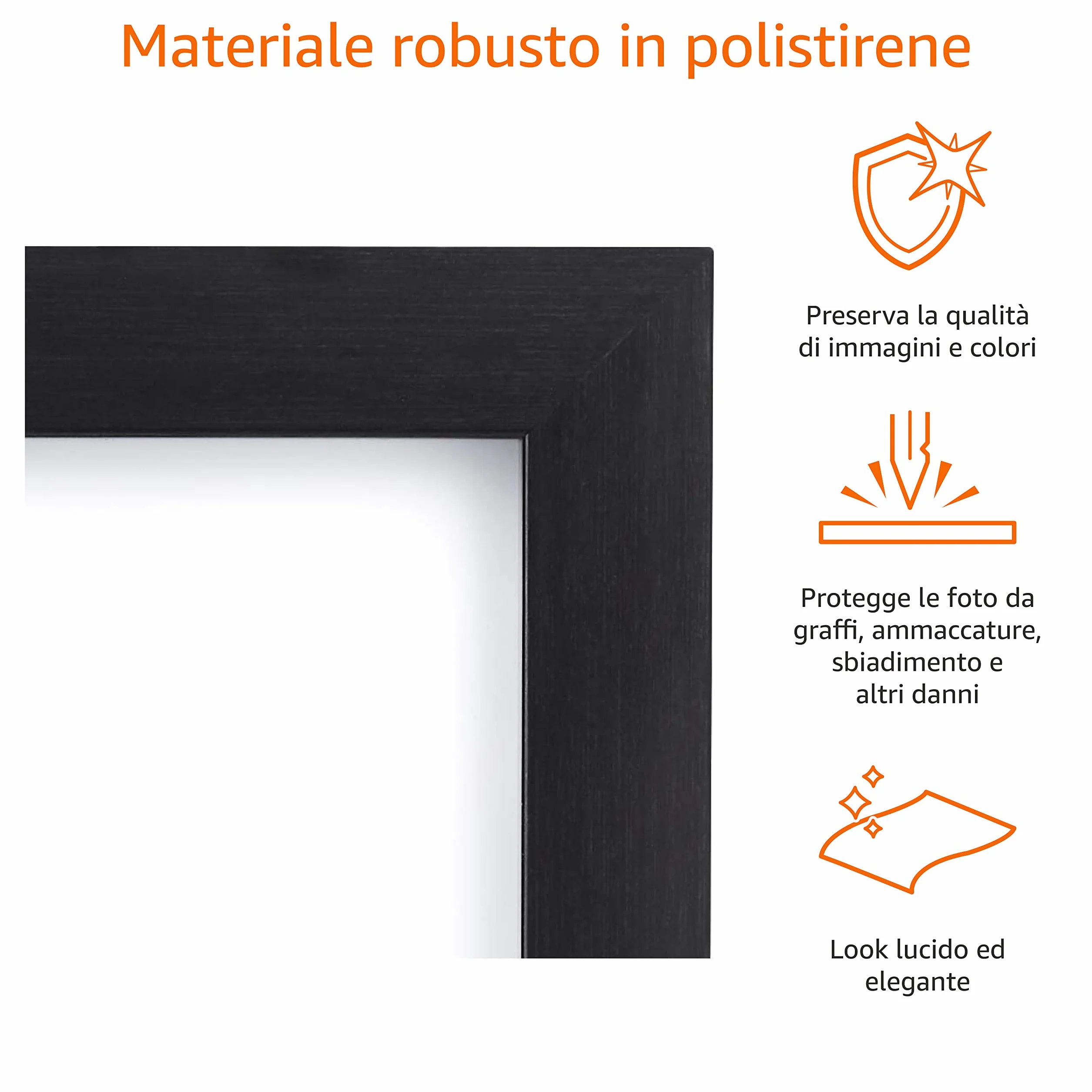 Amazon Basics Rettangolare Cornice per foto 20 x 25 cm Confezione da 2 Nero
