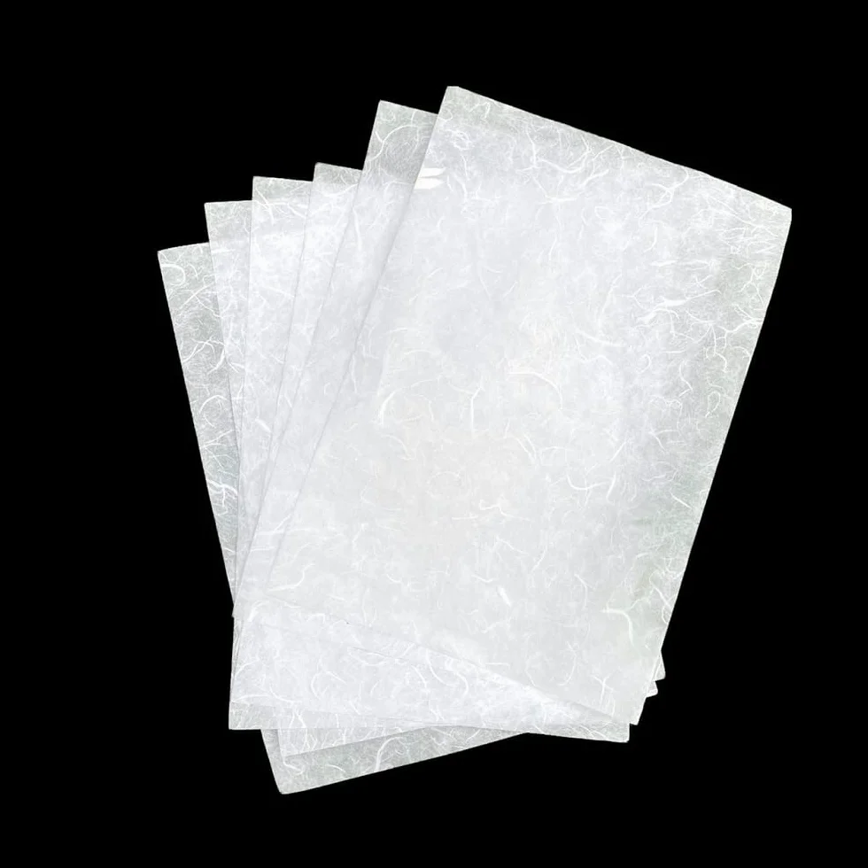Carta Washi A4 fibra naturale gelso per origami artistici, biglietti fai da te (bianco crema)