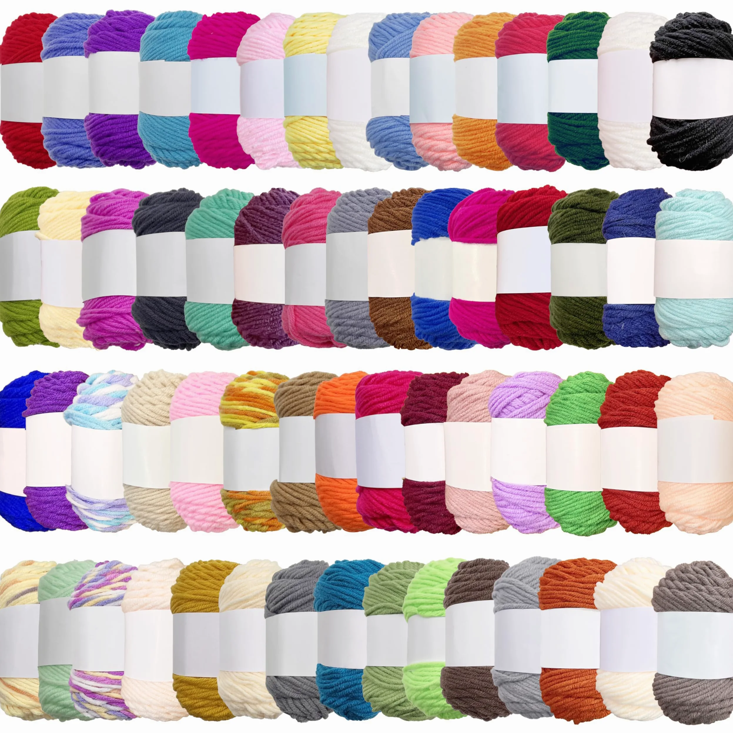 60 Colore Cotone per Uncinetto Filo Filato Crochet Yarn, 60 x 15g Filato Acrilica Lana di Cotone Colorata per Uncinetto Maglieria Crochet Artigianato Fai da Te