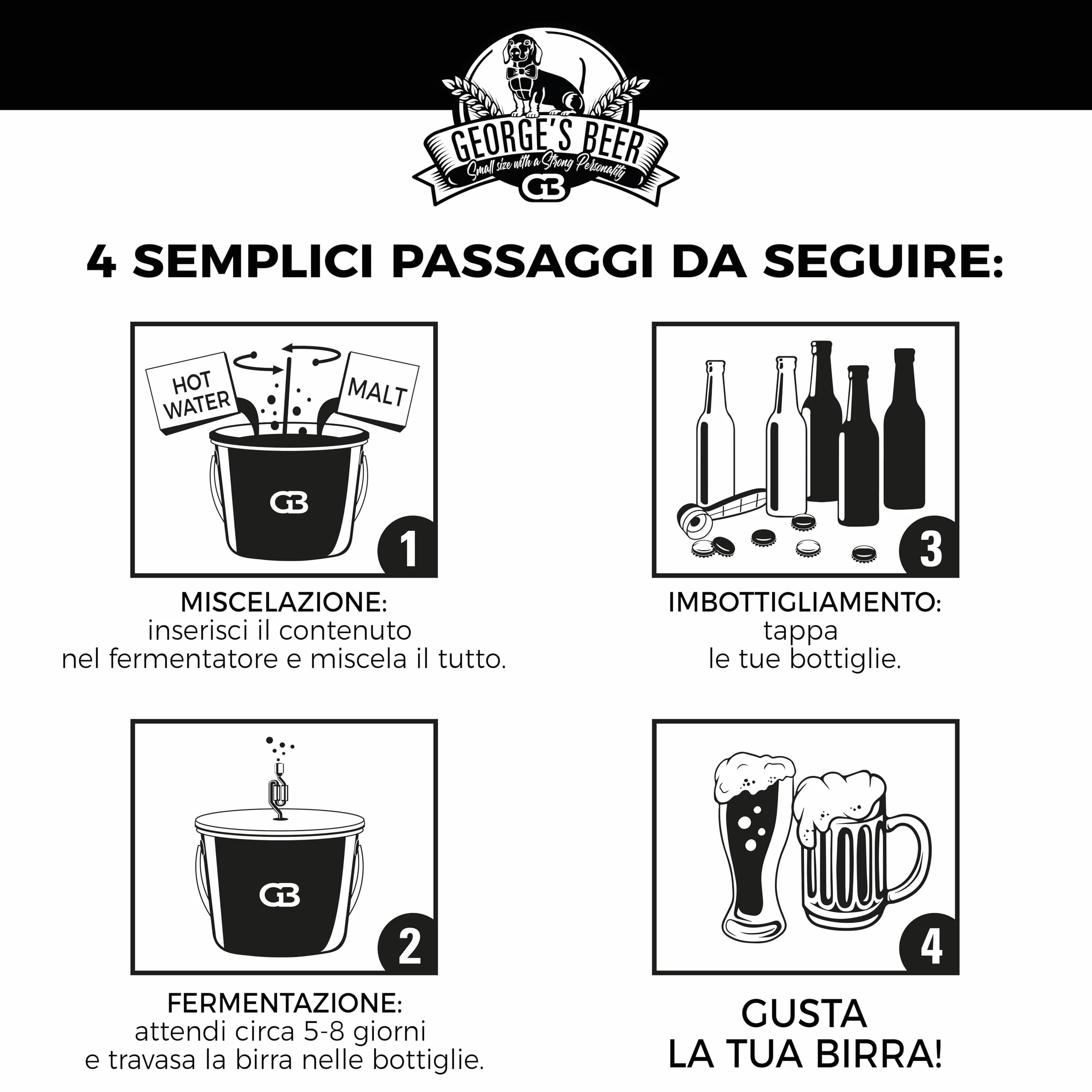 George's Beer Kit Fermentazione 5l - Birra Artigianale Fatta in Casa - Kit Malto IPA