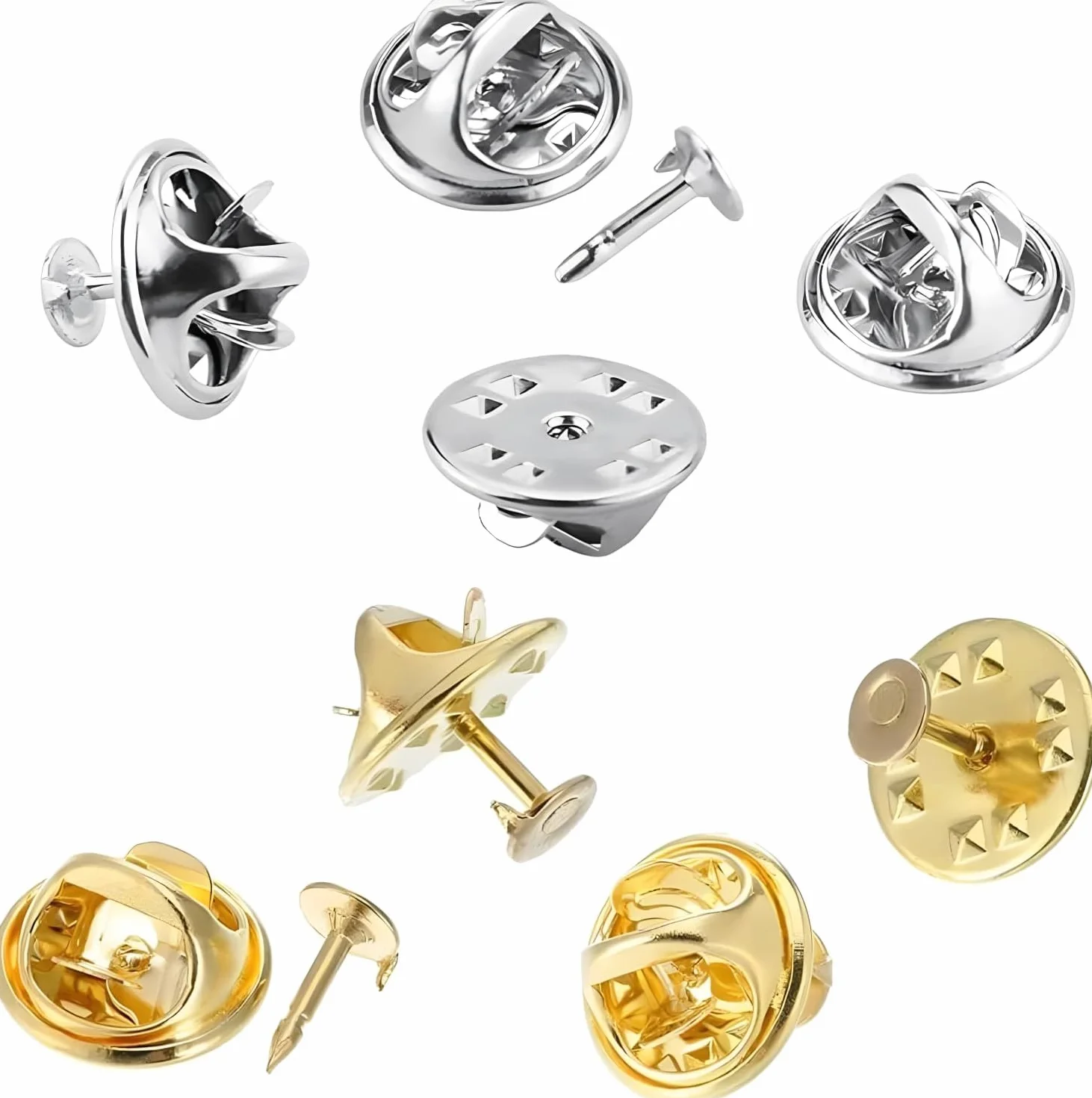 Frizione per Pin Farfalla,50 Pairs Chiusure a Farfalla con Vuoto,Butterfly Clutch Tie Tacks per Artigianato e Gioielli Making (Argento)