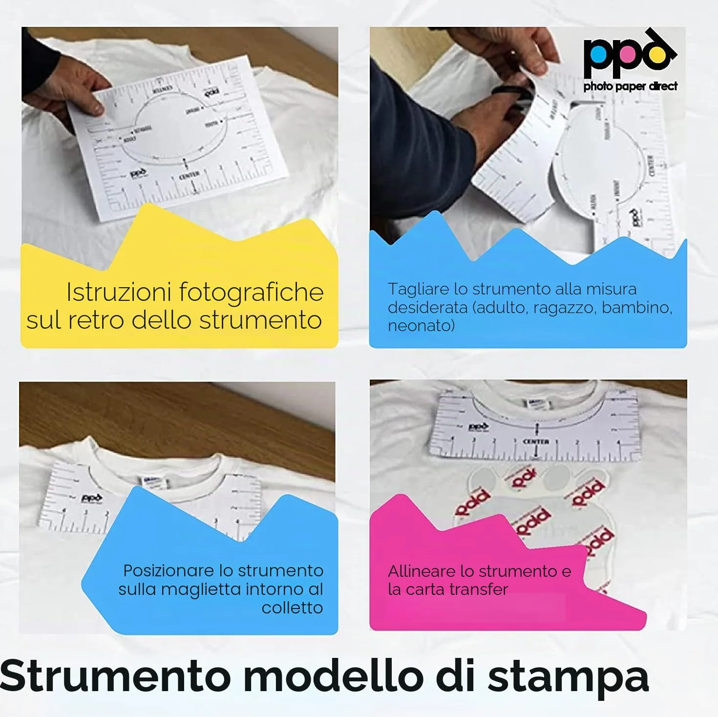 PPD A4 5 Fogli Di Carta Trasferibile Termoadesiva Per Inkjet - T-Shirt E Tessuti Chiari - PPD-1-5