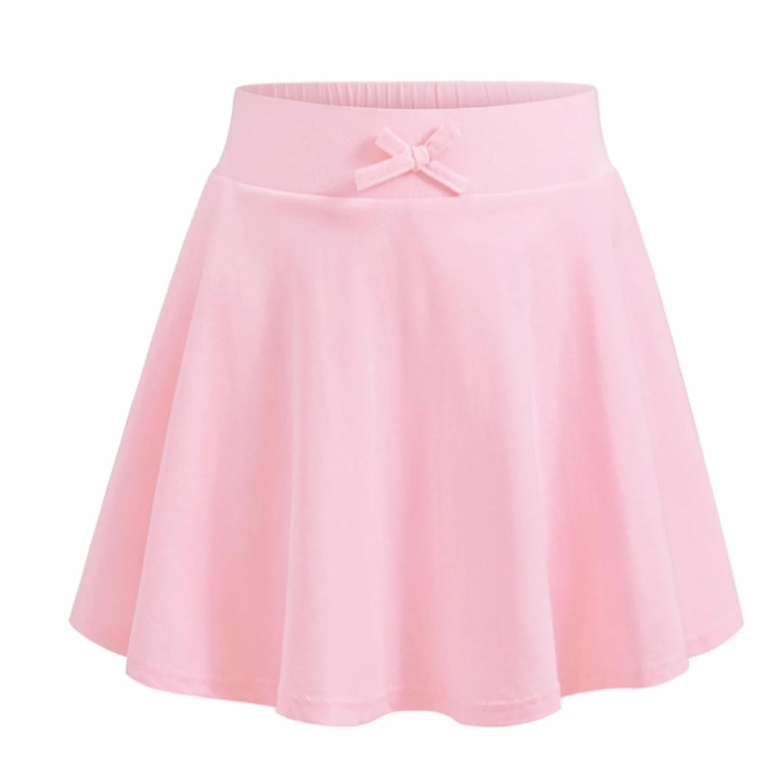 Gonna estiva casual da bambina con fiocco, tinta unita, gonna sportiva da tennis per adolescenti, ragazzine, vita comoda ed elastica, ideale per giocare.