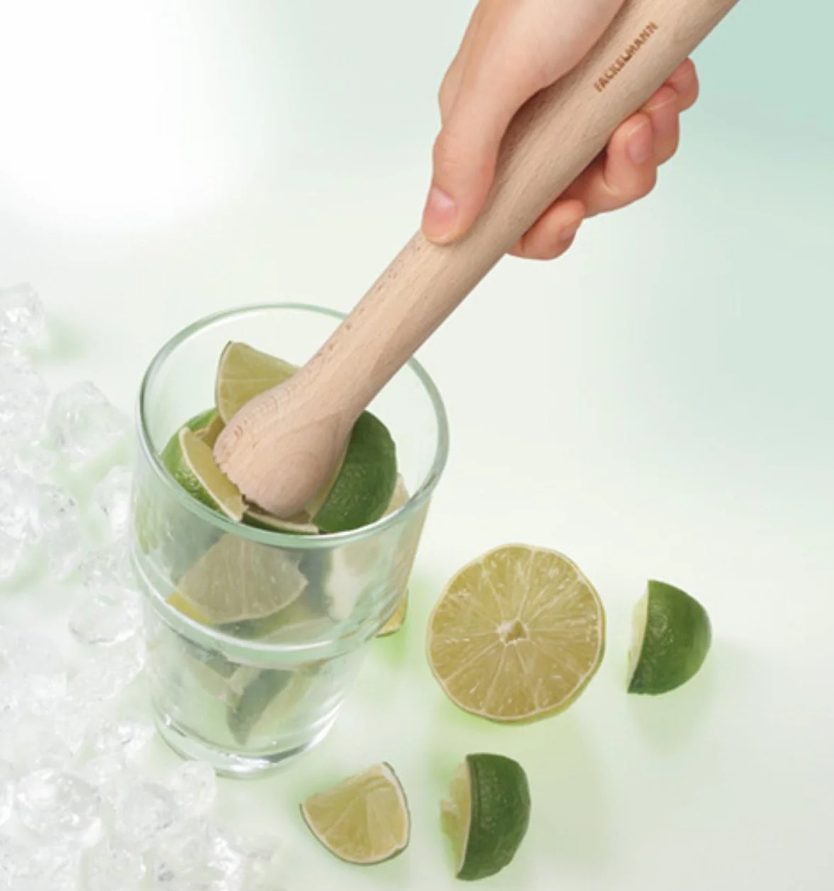 FACKELMANN Pestello per Cocktail, Caipirinha, in Legno di faggio (Colore: Beige), quantità: 1 Pezzo