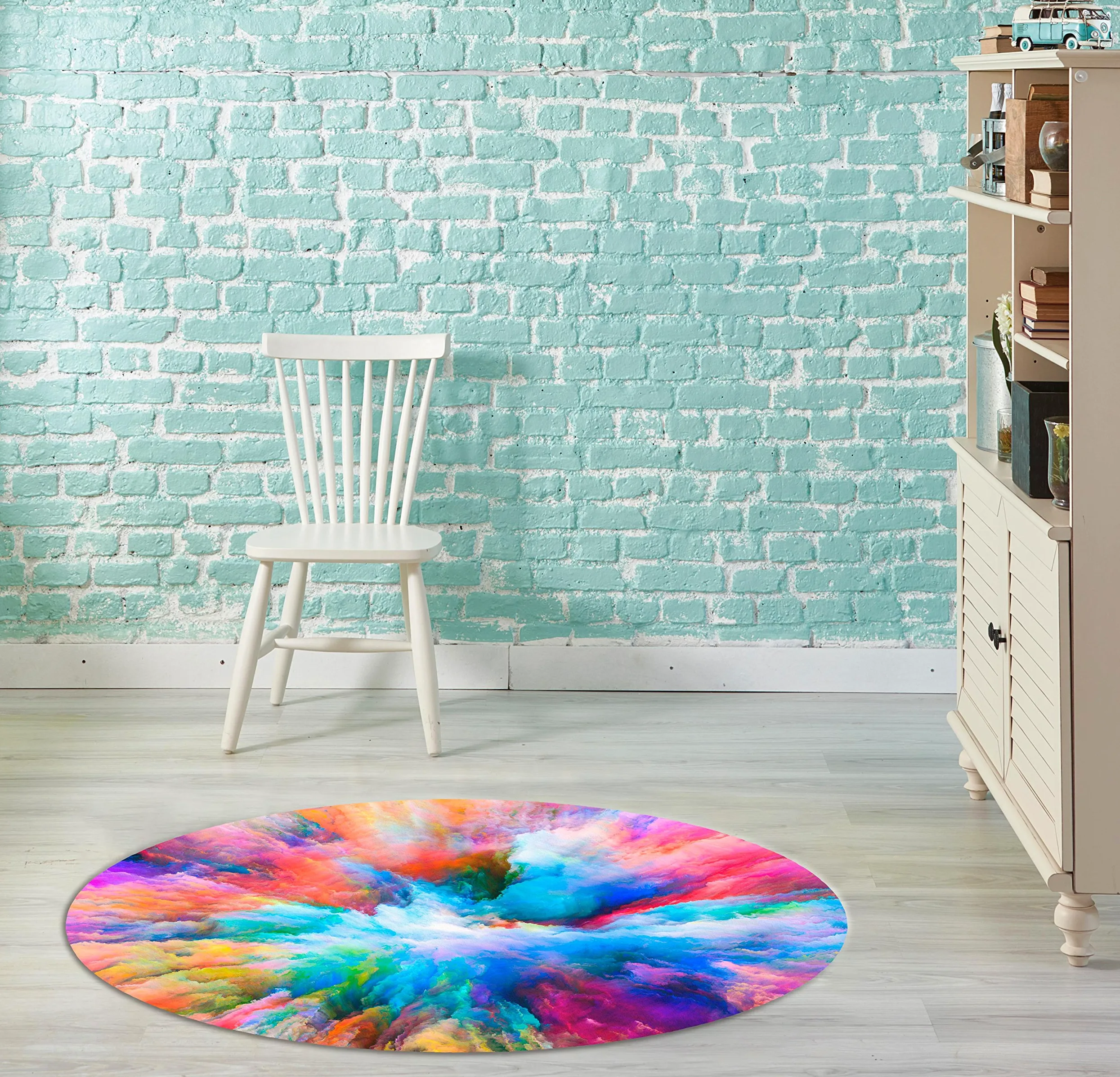 Tappeto esplosione di colori in PVC, varie misure disponibili, moquette PVC, pavimento vinilico, decorazione per la casa 120 x 120 cm