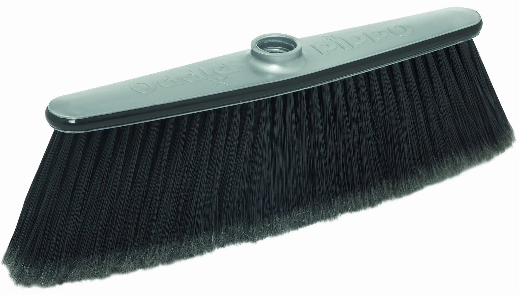 PIPPO Piuma Scopa Ultraleggera Setole Nylon Paracolpi Gomma Pulizia Pavimenti Interni Lavabile 60° Compatibile Manico