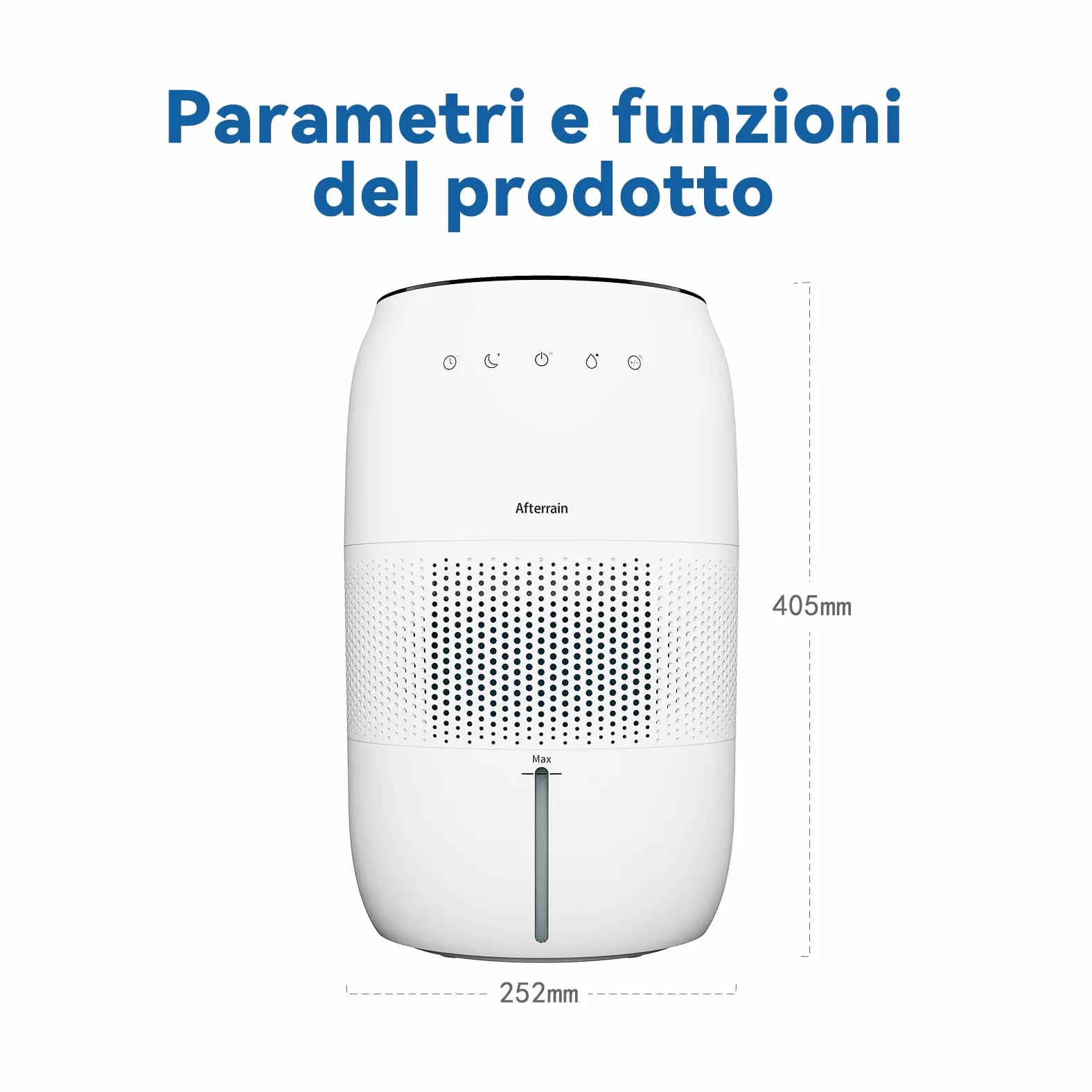 Umidificatore evaporativo a freddo, senza nebbia, senza nebbia, per chi soffre di allergie e incinte fino a 45 m², camera dei bambini, camera dei bambini, camera da letto, purificatore