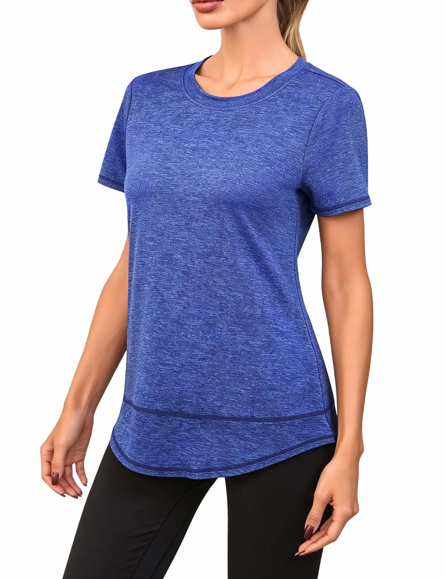Maglietta Sportiva Donna Slim Fit Maniche Corte Palestra T-Shirt Yoga Running Fitness
