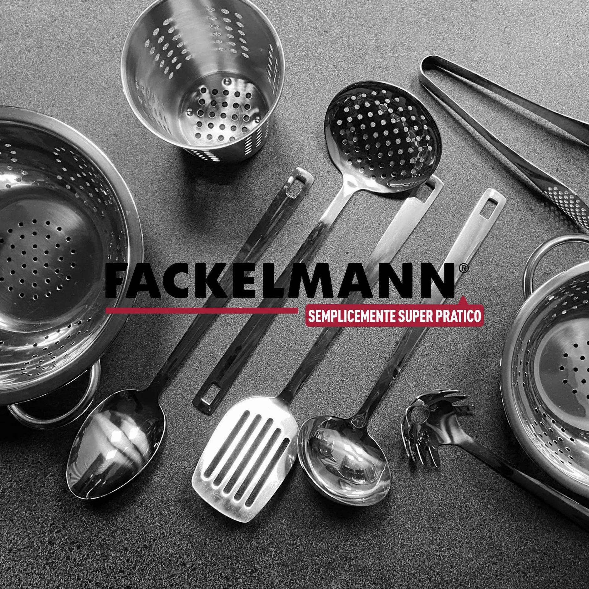 Fackelmann Pinza da Cucina in Acciaio Inox 22,5 cm per Insalata e Fritti