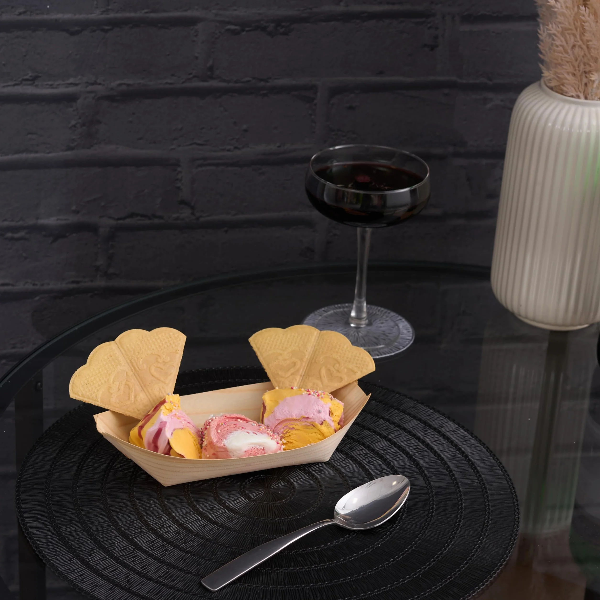 Matana 100 Barchette in Bambù Monouso, 21x11cm - Ciotole in Legno Biodegradabili per Finger Food