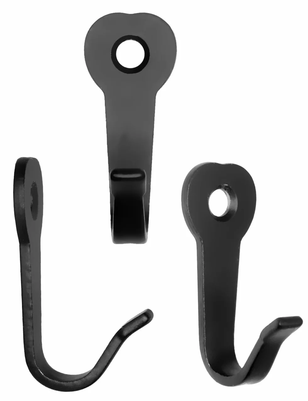 Fuxxer® Classico appendiabiti gancio in ferro vintage retrò 39 x 22 mm set da 10 nero
