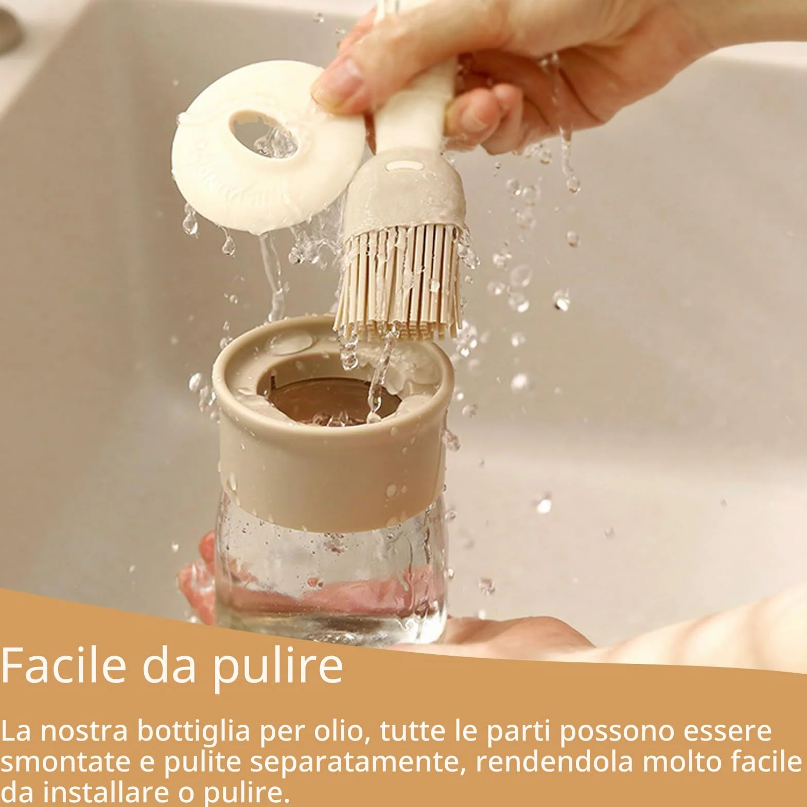 Bottiglia per salsa e olio in silicone 200 ml per cucina BBQ