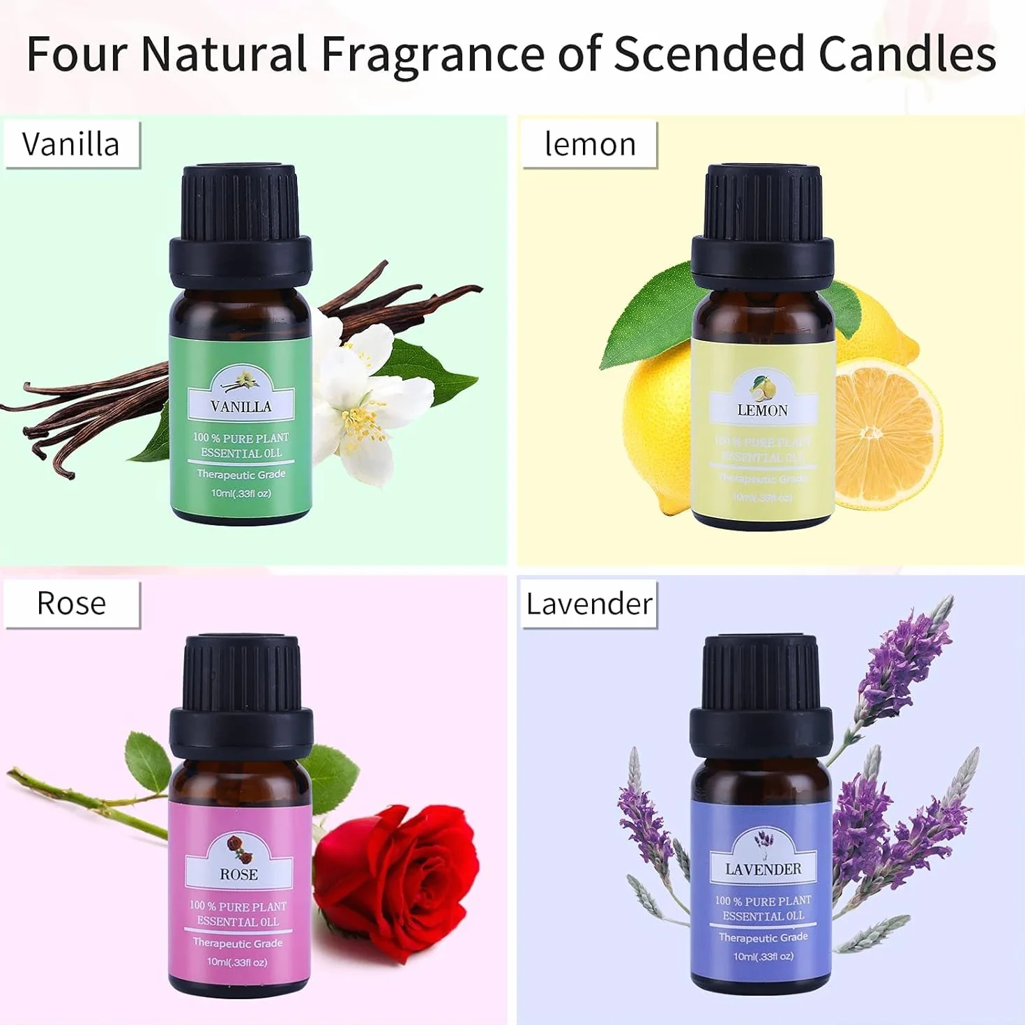 Giftpot Kit per Fabbricazione Candele, DIY Set Regalo 480g cera d'api, 8 Crogiolo, 4 Oli Essenziali, 50 Stoppini, 2 Stampi