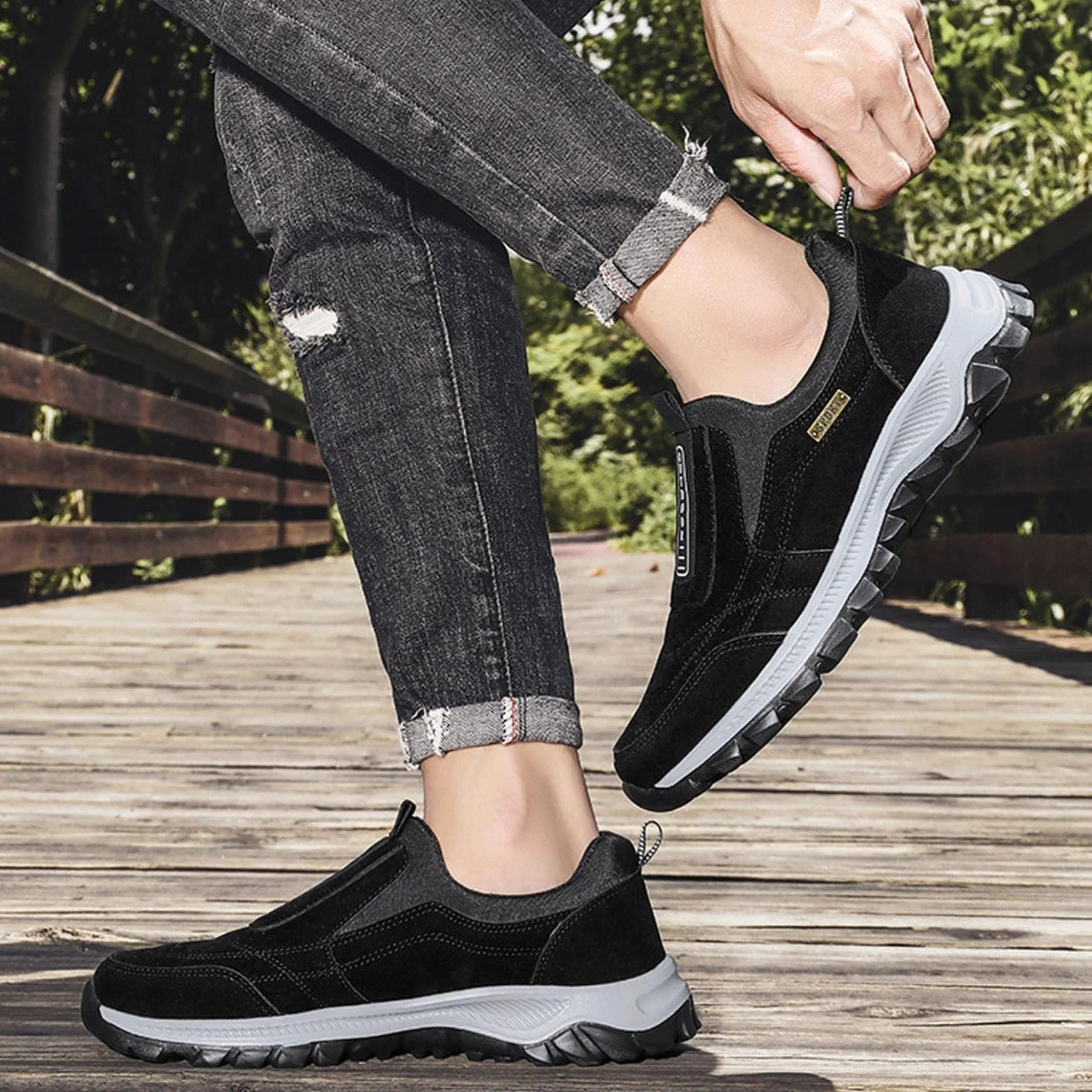 Sneakers Uomo Slip On Scarpe Running Estive Senza Lacci Traspiranti Leggere