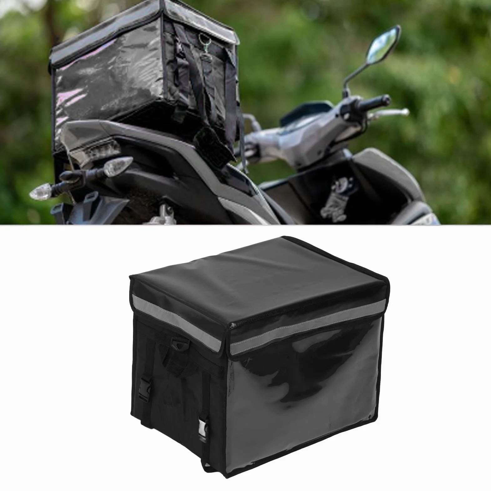 Borsa Termica per la Consegna degli Alimenti, Borsa Termica di Grande capacità per Pasti Caldi e con Fodera in EPS e Supporto per Bicicletta, Ideale per Fare la Spesa e Viaggiare (80L)