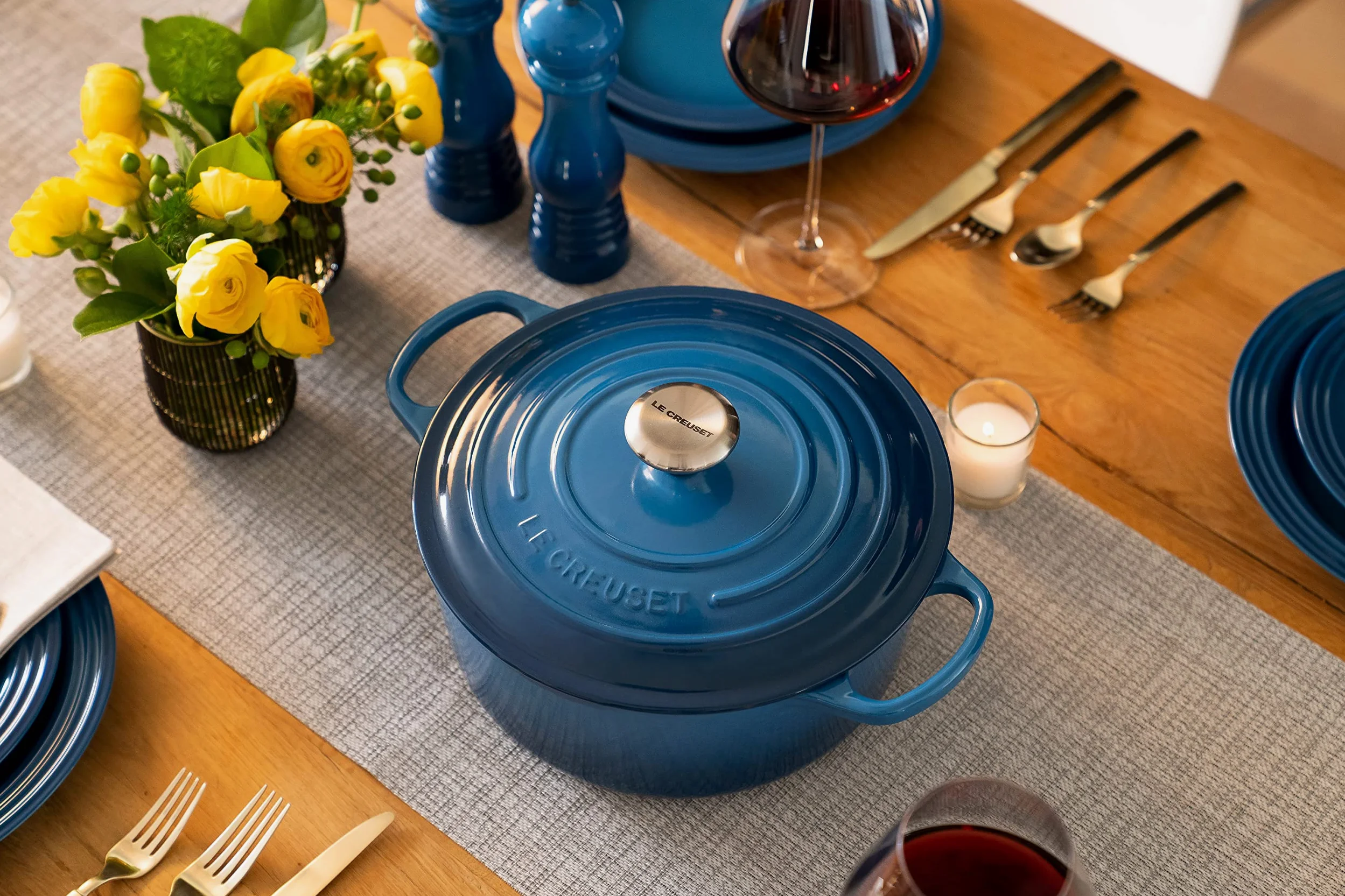 Le Creuset Casseruola Evolution in Ghisa con Coperchio, 22 cm, Blu Marsiglia