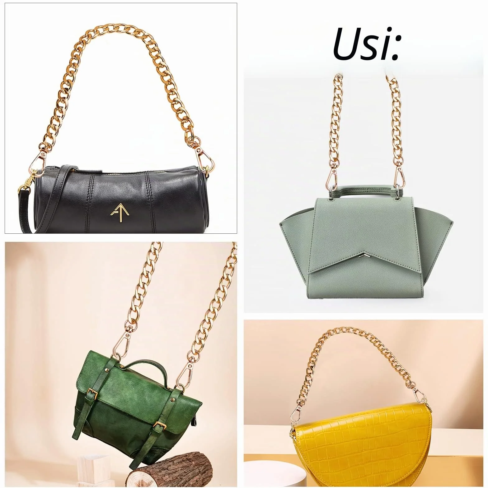 PH PandaHall Catena per Borsa Oro 60cm Catena Corta in Metallo Alluminio per Donna Borsetta
