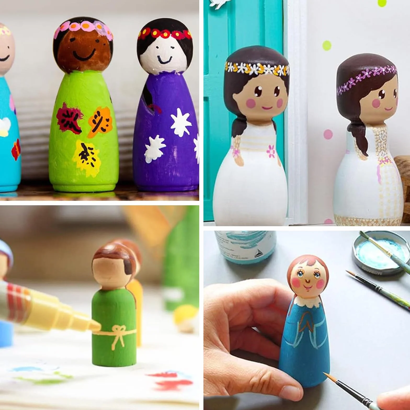 50 Pcs Non Finite Bambola, Bambole a Pioli in Legno, Omini Legno Fai-Da-Te, Figure Familiari da Dipingere, per Lavori Fai da Te Creazioni Artistiche e Painted