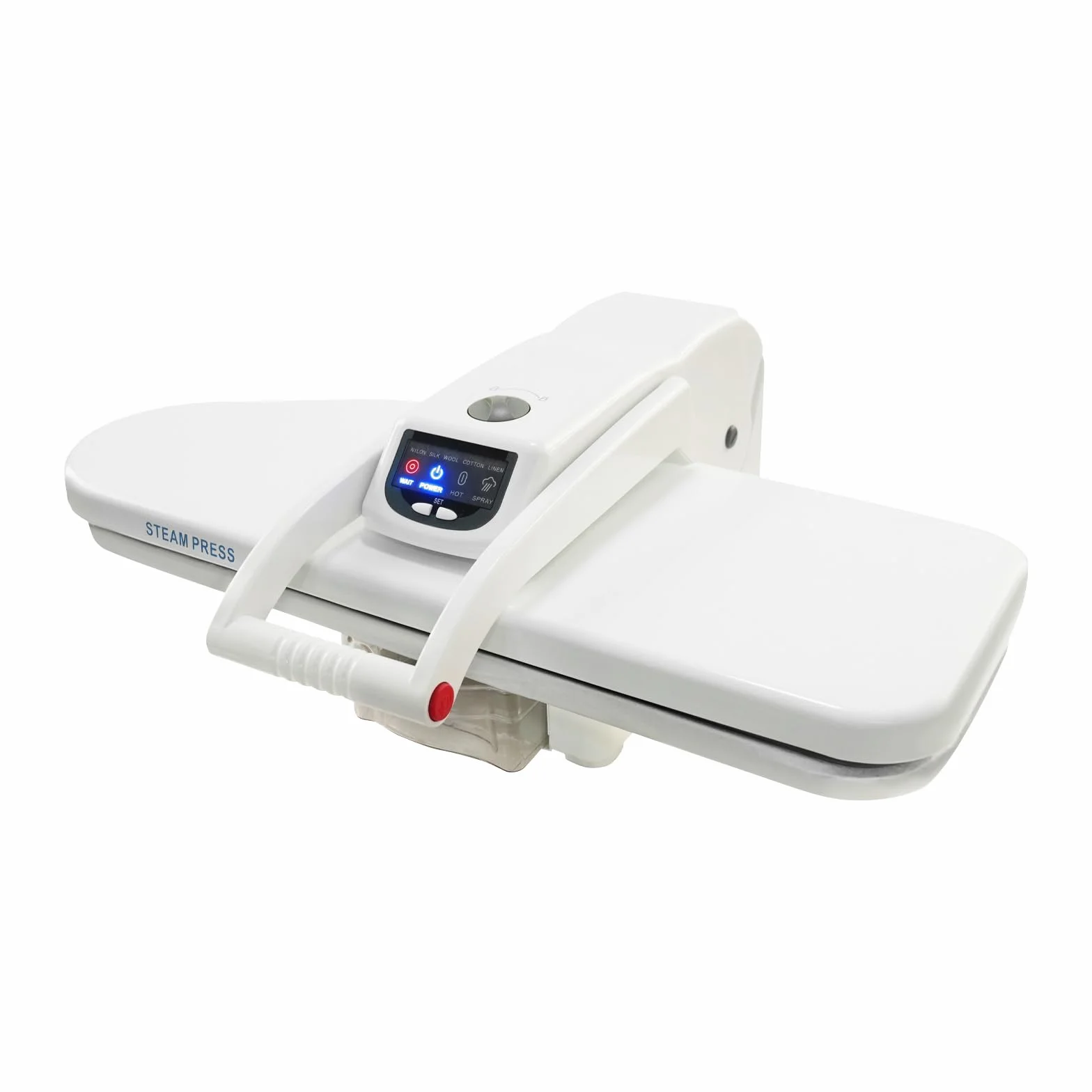 Pressa da stiro a vapore, 1600 W, professionale, con 5 programmi di stiratura, flacone spray, serbatoio dell'acqua, protezione da surriscaldamento e spegnimento automatico, lunghezza 66 cm