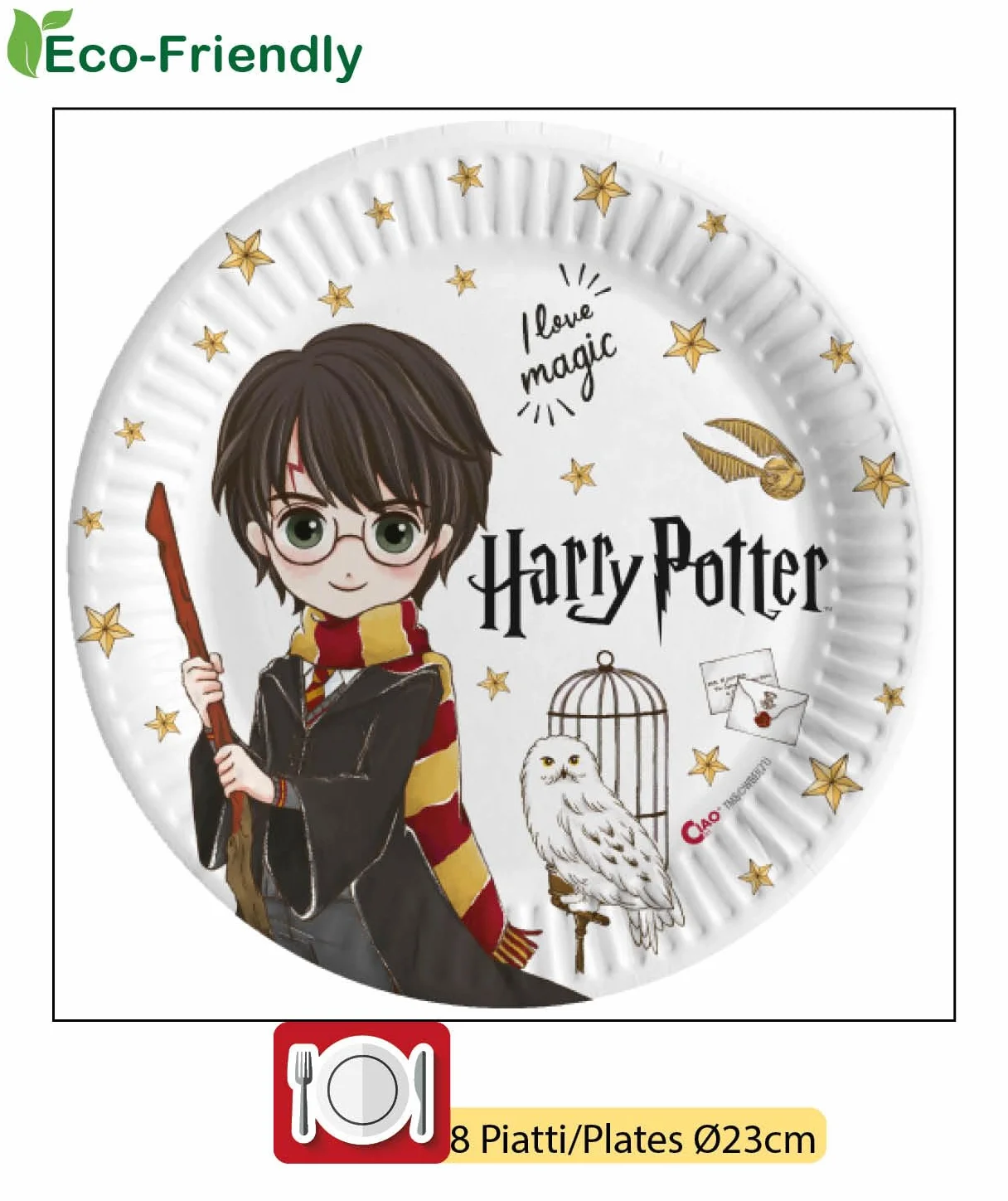 Harry Potter Kit Party Tavola 44 Pezzi Piatti Bicchieri Tovaglioli Carta Compostabile