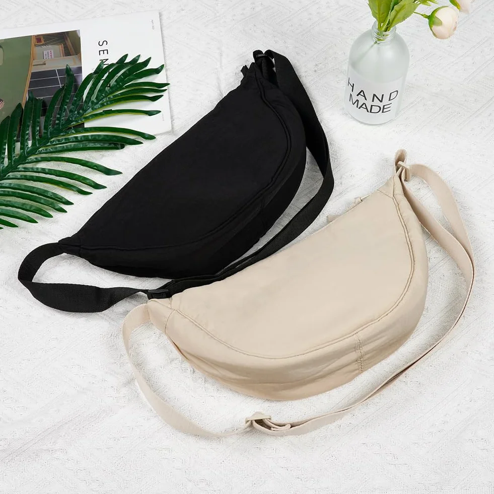 Borsa a Tracolla in Nylon Aucuu Donna a Mezzaluna con Tracolla Regolabile