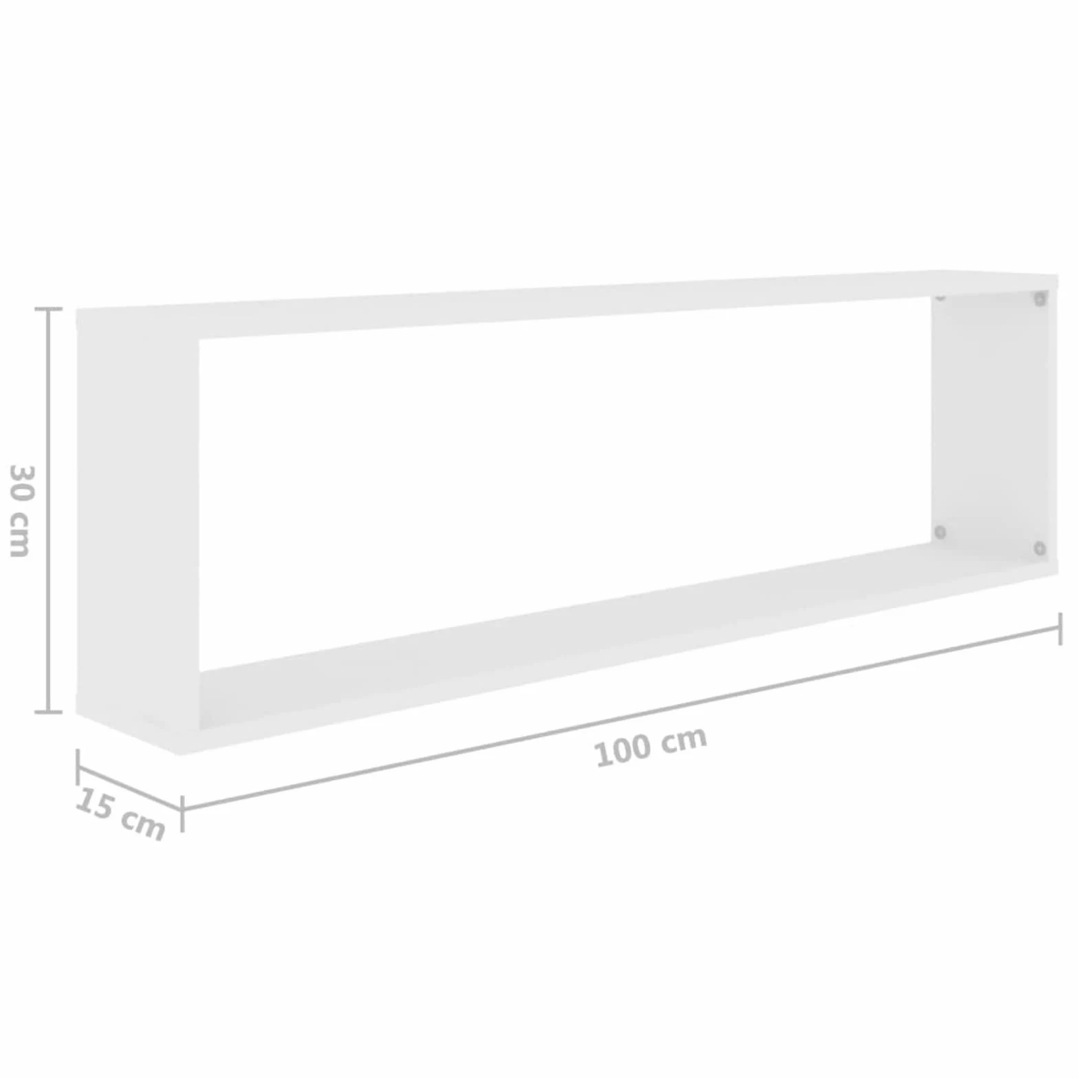 Rantry Mobili Mensole Parete a Cubo 4 pz Bianco 100x15x30 cm in Multistrato, Mobile a Parete Appendere Ripiano, per Ingresso Ripiano in Stile Moderno Mobili da Corridoio