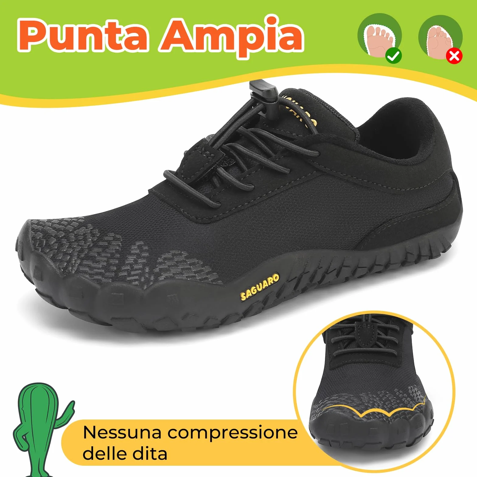 SAGUARO Barefoot Shoes Bambini Traspiranti Scarpe Minimaliste Gr.24-36